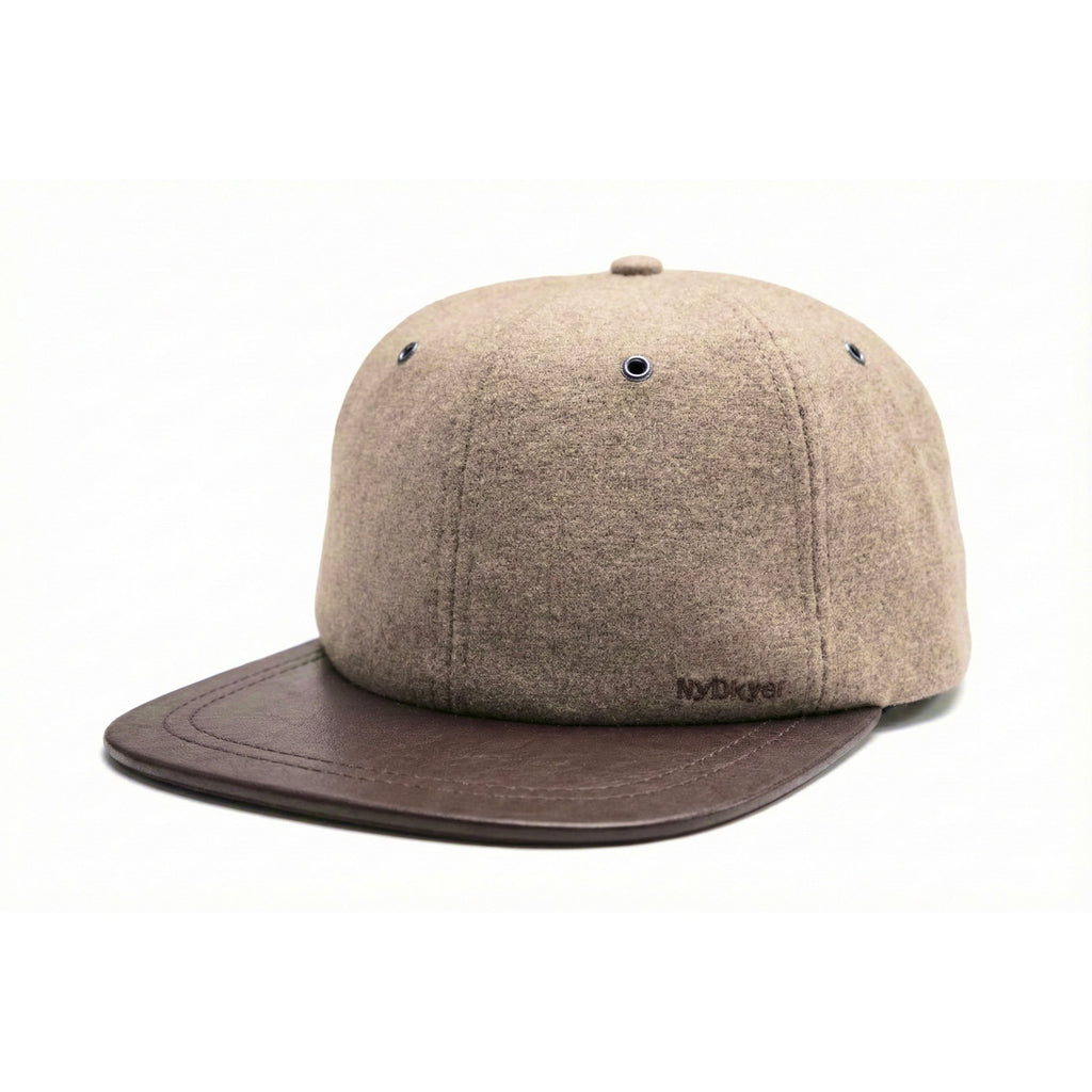 Breathable Wool Blend Casual Flat Brim Embroidered Duckbill Unisex Camel Hat