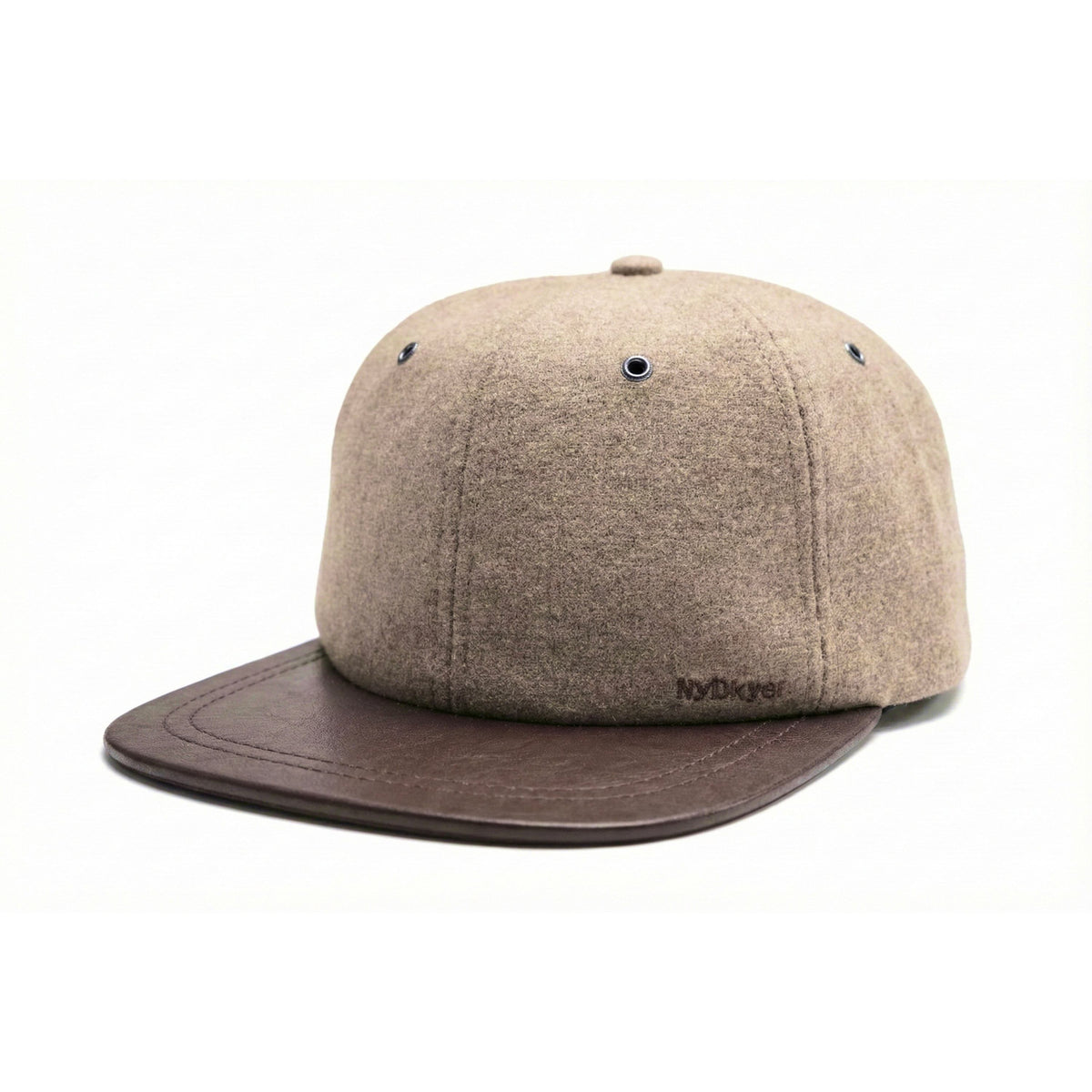 Breathable Wool Blend Casual Flat Brim Embroidered Duckbill Unisex Camel Hat