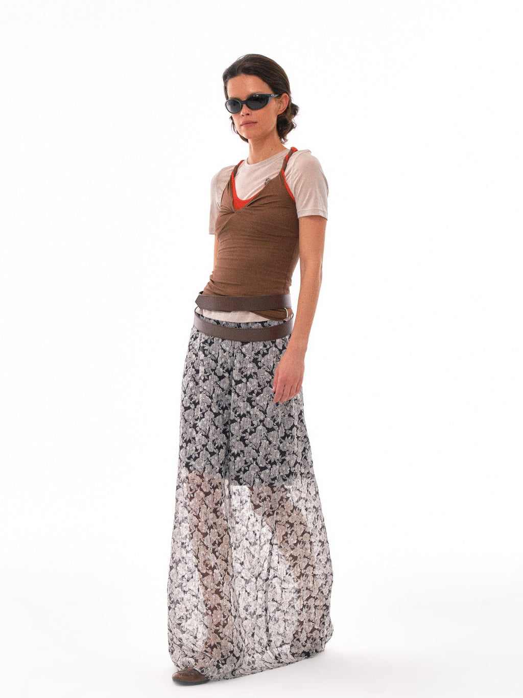 Contrast Strap Knotted Layered Vest Top