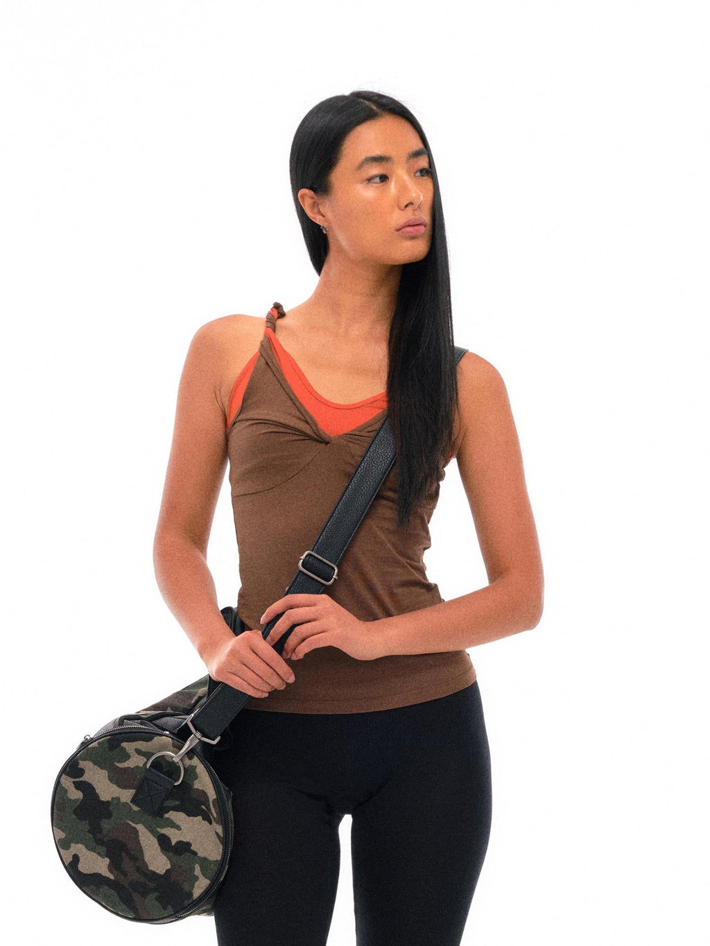 Contrast Strap Knotted Layered Vest Top