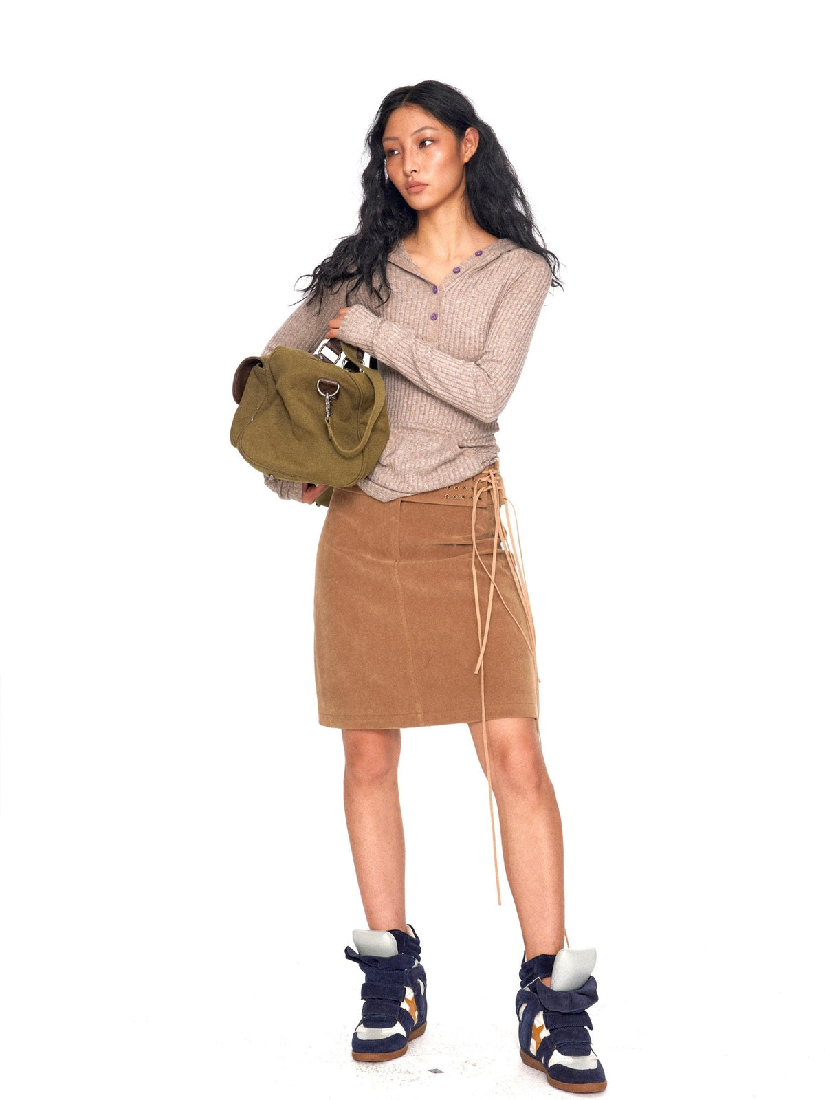Durable Canvas Boxy Crossbody Detachable Strap Unisex Vintage Green Zipper Bag