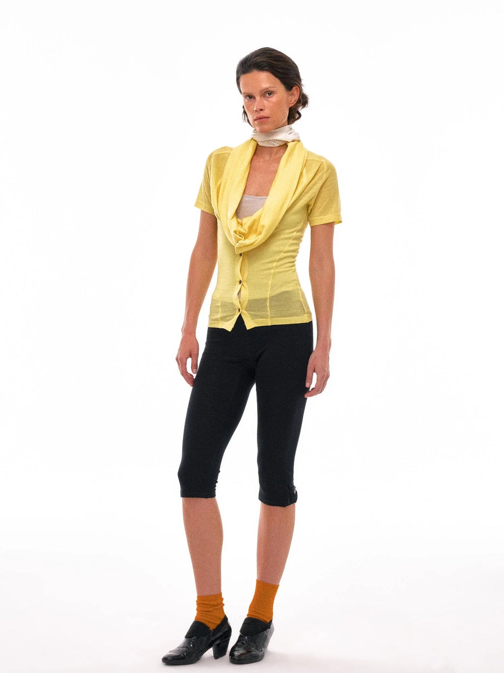 Fine Merino Wool Knit Cardigan With Convertible Collar