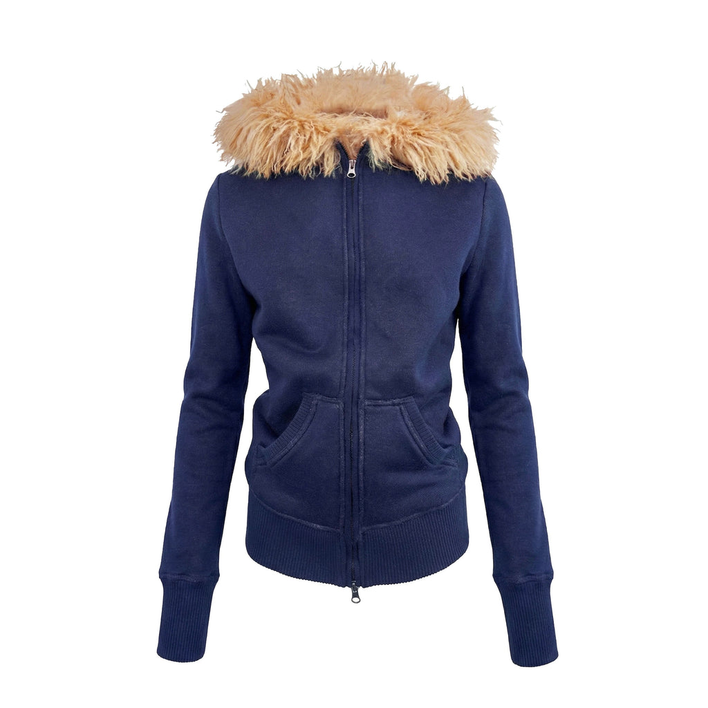 Fleece Lined Distressed Slim Fit Zip Hooded Cardigan Streetwear Hoodies