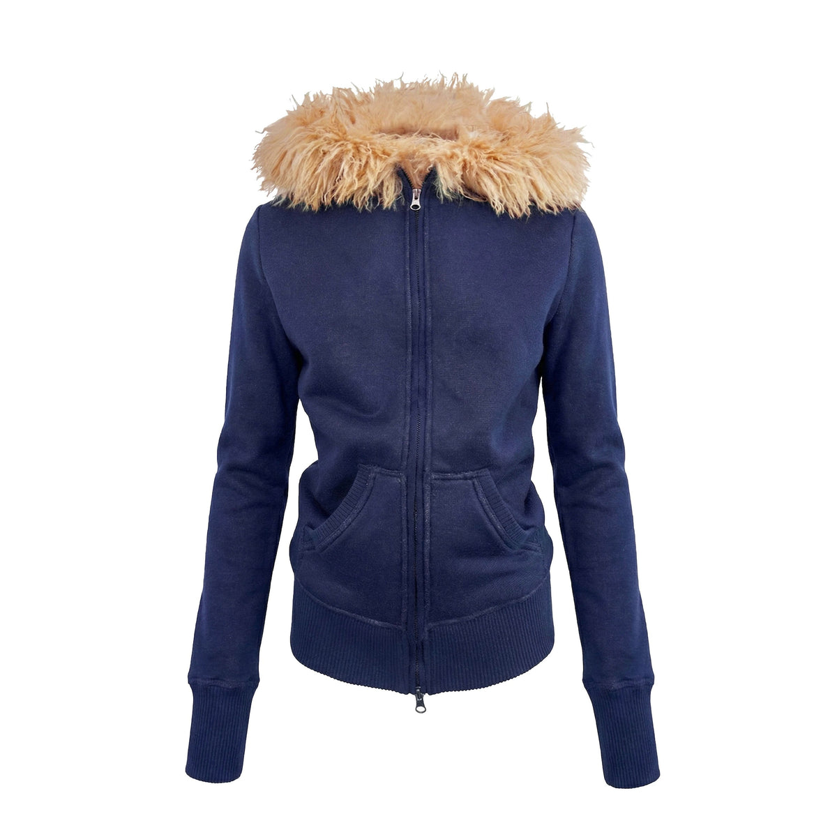 Fleece Lined Distressed Slim Fit Zip Hooded Cardigan Streetwear Hoodies