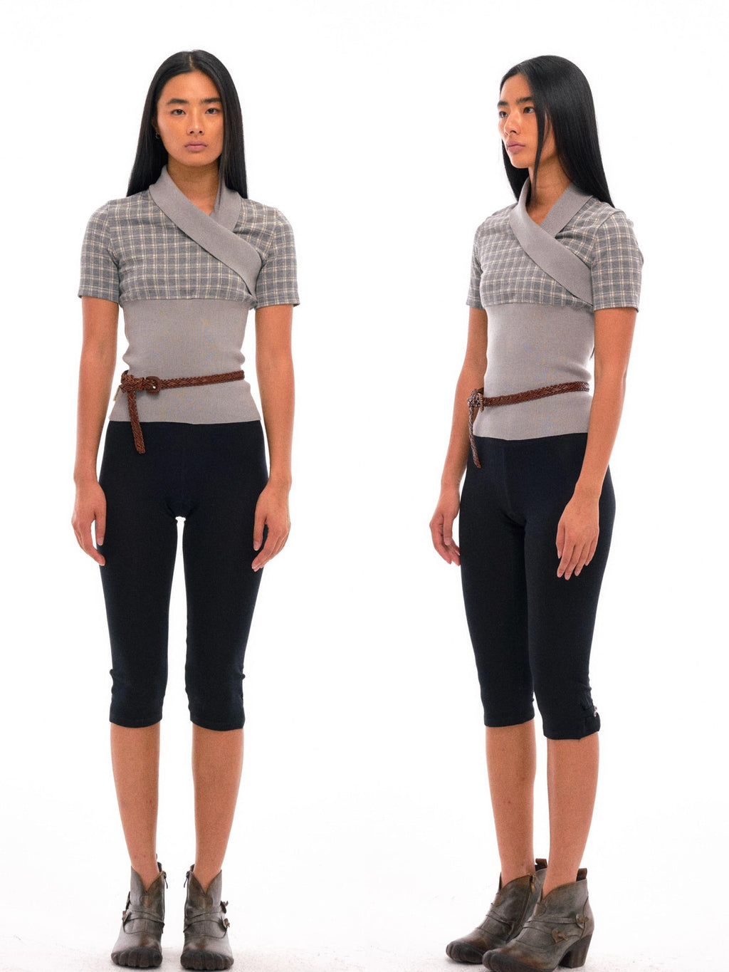 Lyocell Yoga Shorts With Adjustable Hem And Shell Buttons
