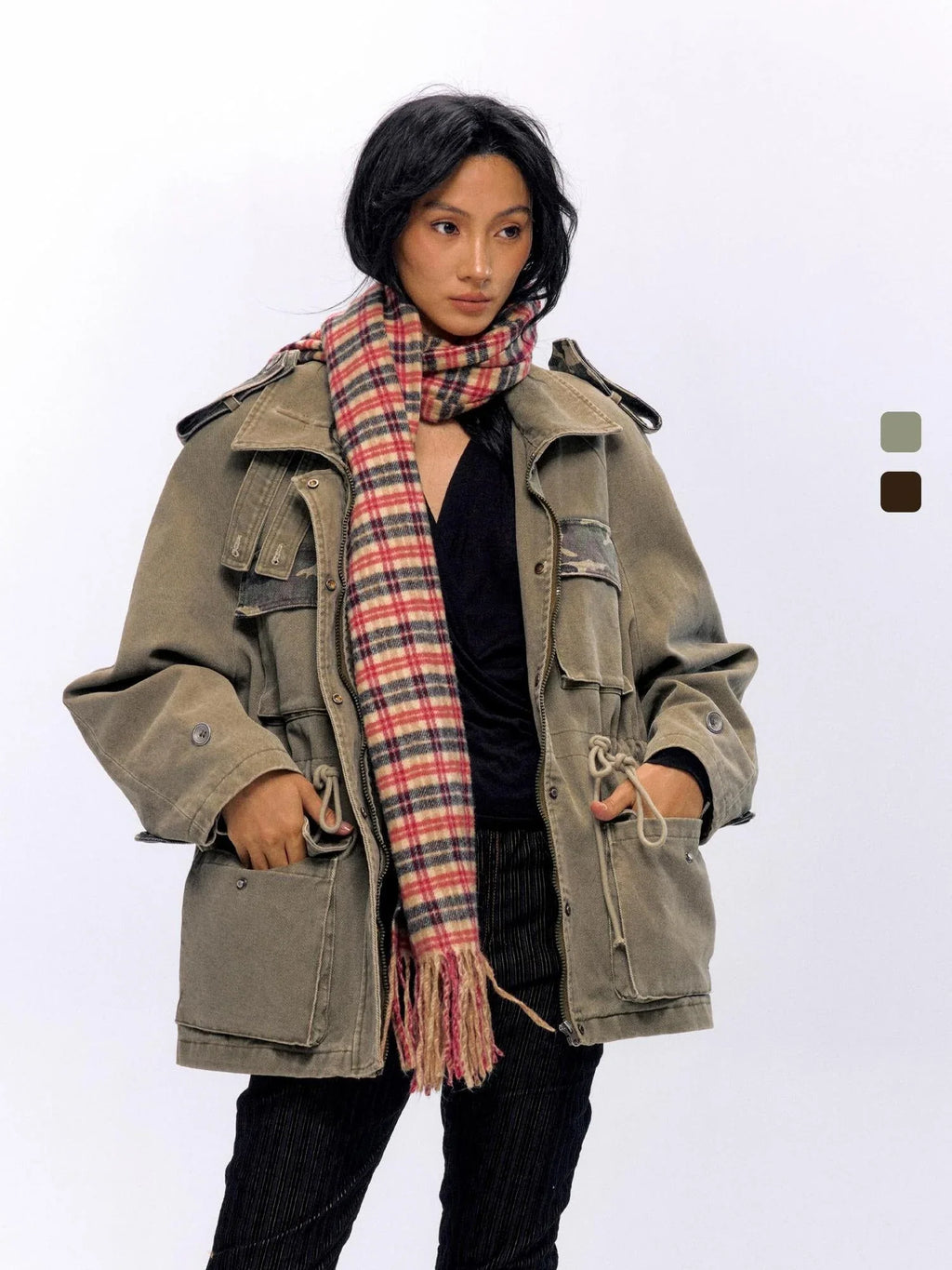 Military Washed Camo Utility Jacket
