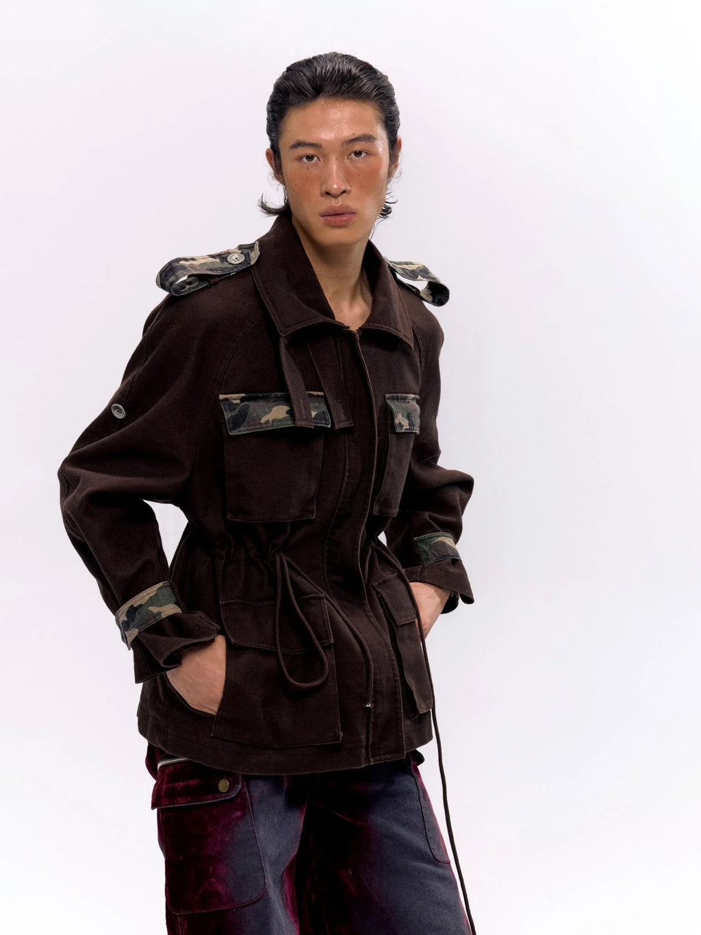 Military Washed Camo Utility Jacket