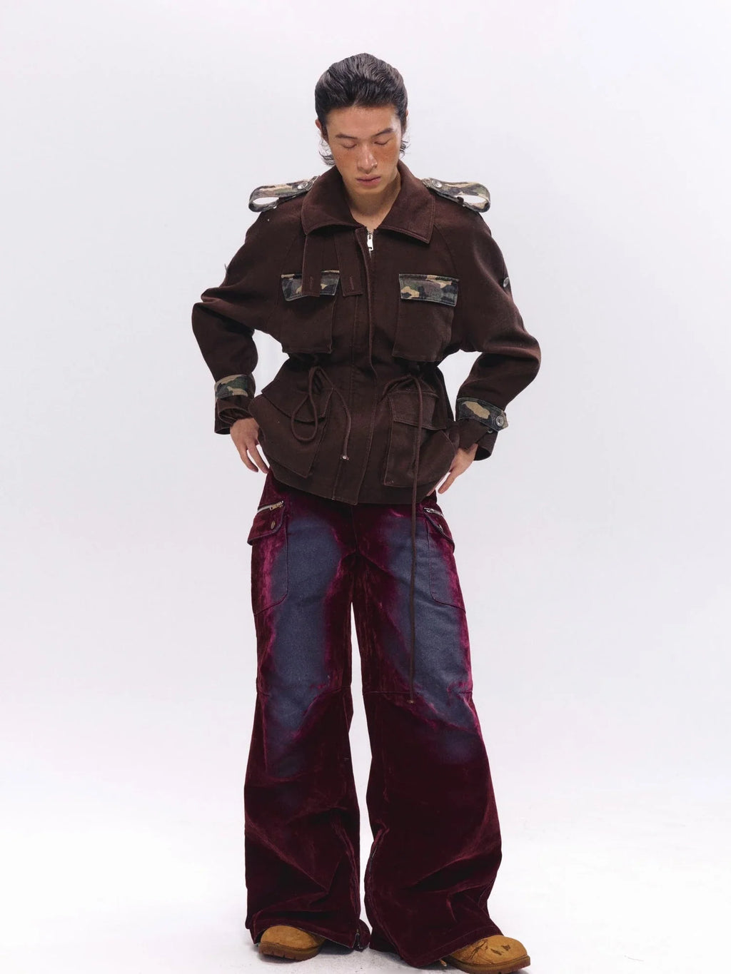 Military Washed Camo Utility Jacket