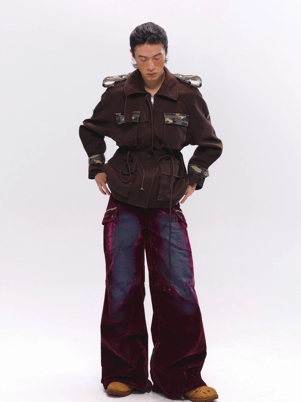 Military Washed Camo Utility Jacket