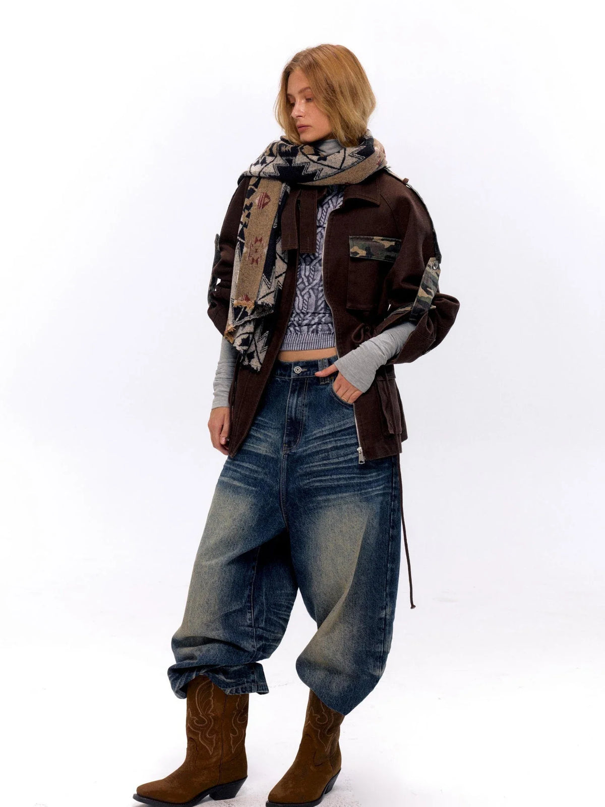 Military Washed Camo Utility Jacket