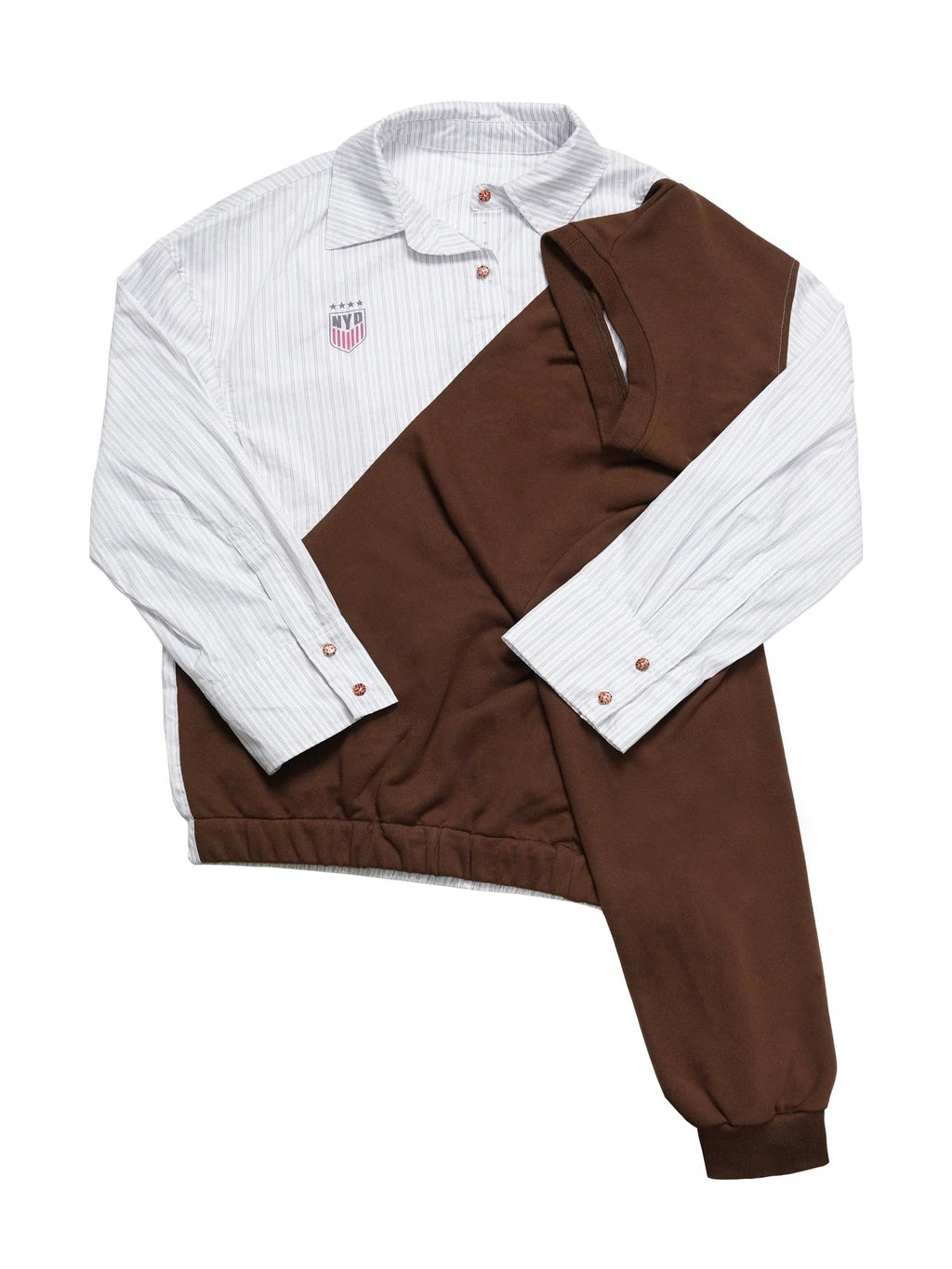 Striped Color Block Convertible Shirt Hoodie
