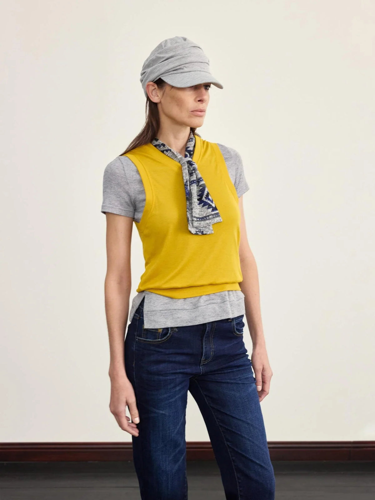 V-Neck Knit Vest For Layering Or Solo Wear