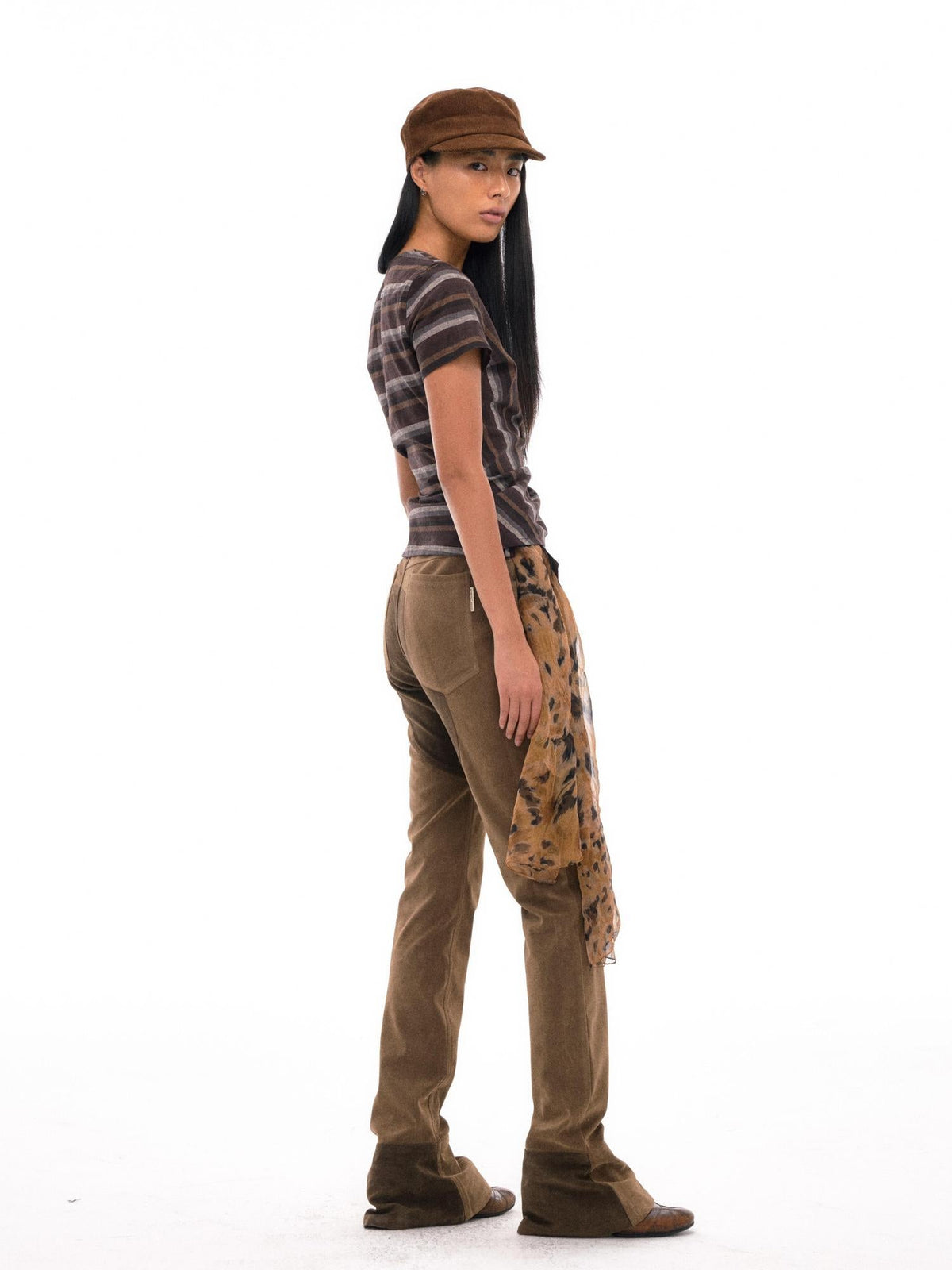 V-Neck Wrap Linen Blend Cropped Tee