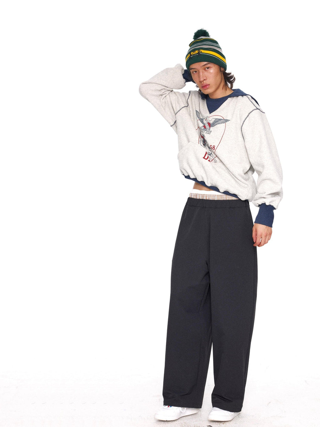 Warm Oversized Colorblock Hooded Pullover Unisex Cotton Blend Graphic Hoodies