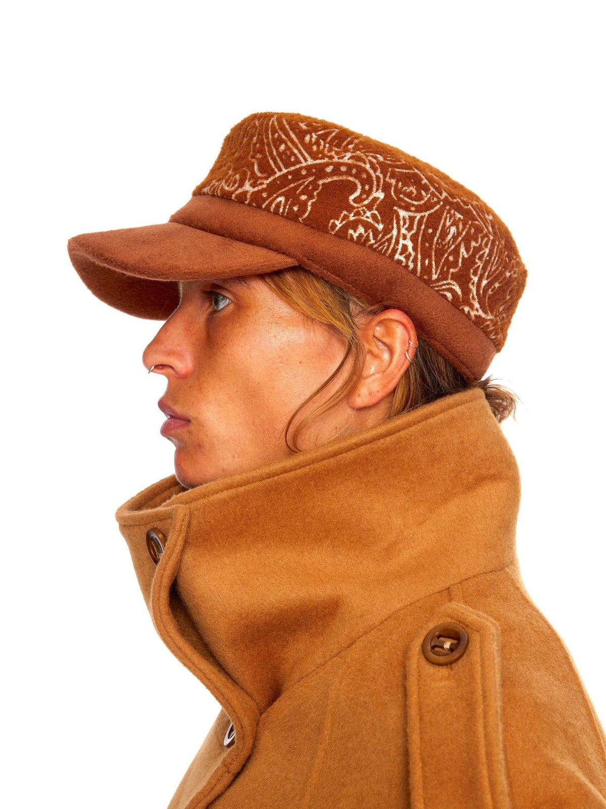 Warm Thick Cotton Vintage Newsboy Flat Top Short Brim Unisex M 56 58Cm Hat