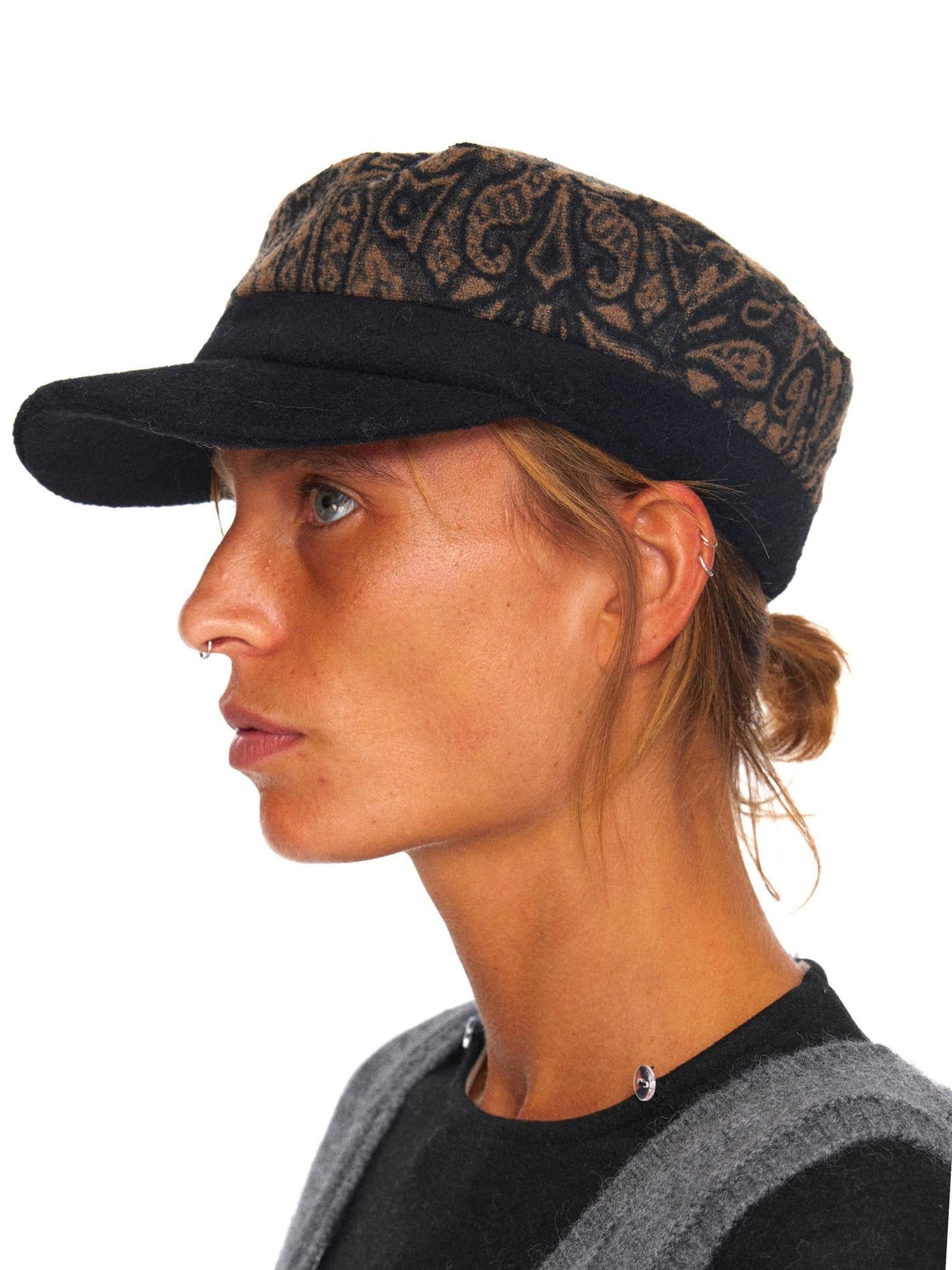 Warm Thick Cotton Vintage Newsboy Flat Top Short Brim Unisex M 56 58Cm Hat
