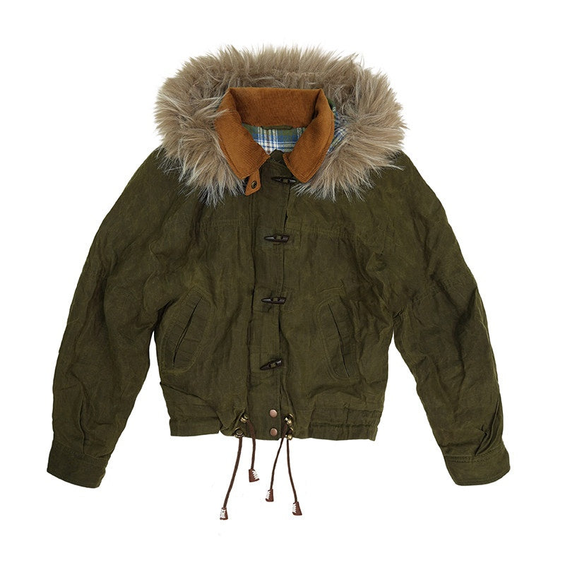 Waterproof Thick Cotton Filled Hooded High Waist British Unisex Puffer Jacket