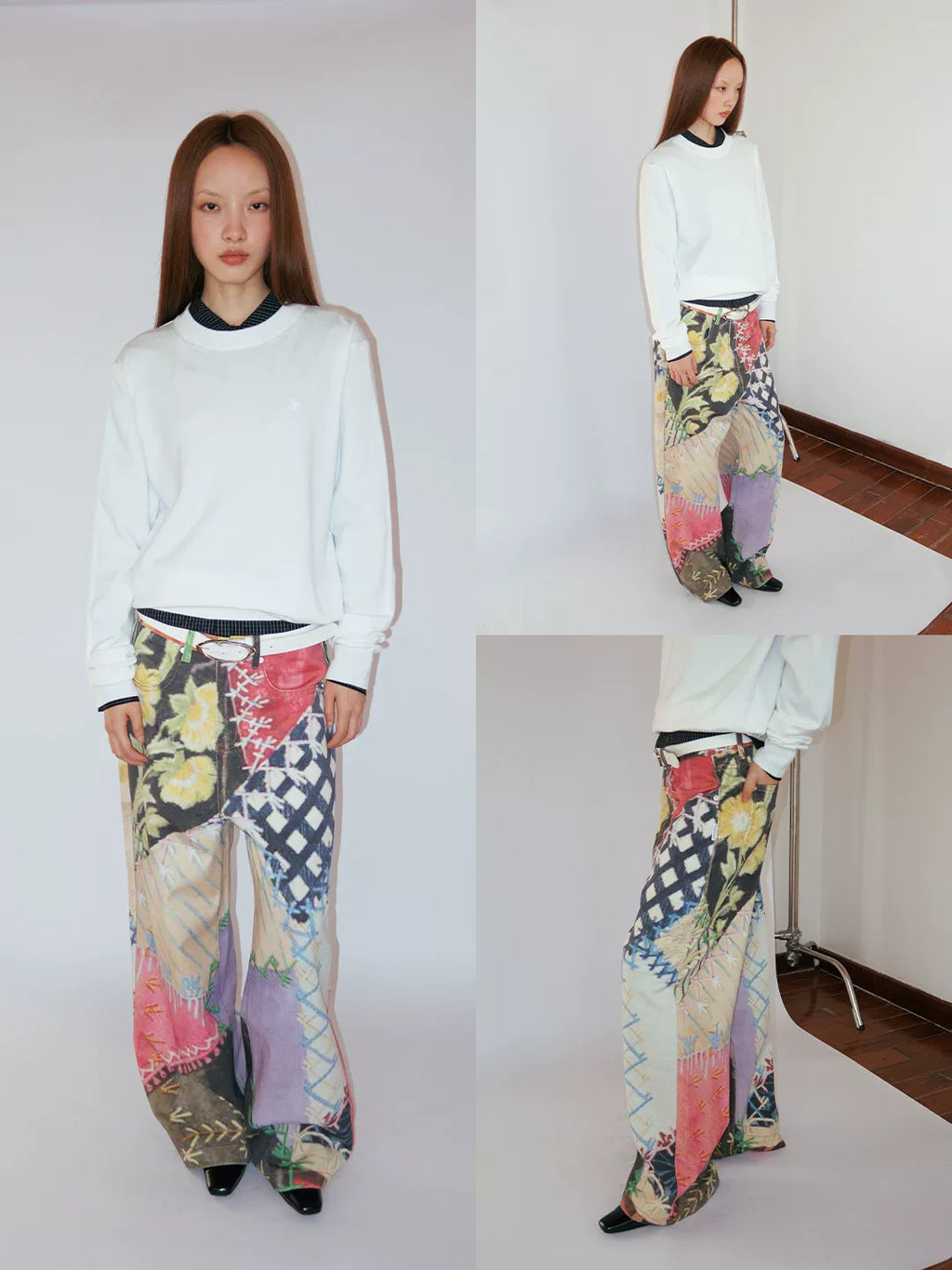 FUNKYFUN | FUNKY COLLAGE PRINT CASUAL PANTS【ID:TN00188】