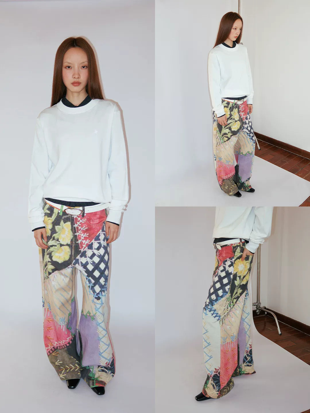 FUNKYFUN | FUNKY COLLAGE PRINT CASUAL PANTS【ID:TN00188】