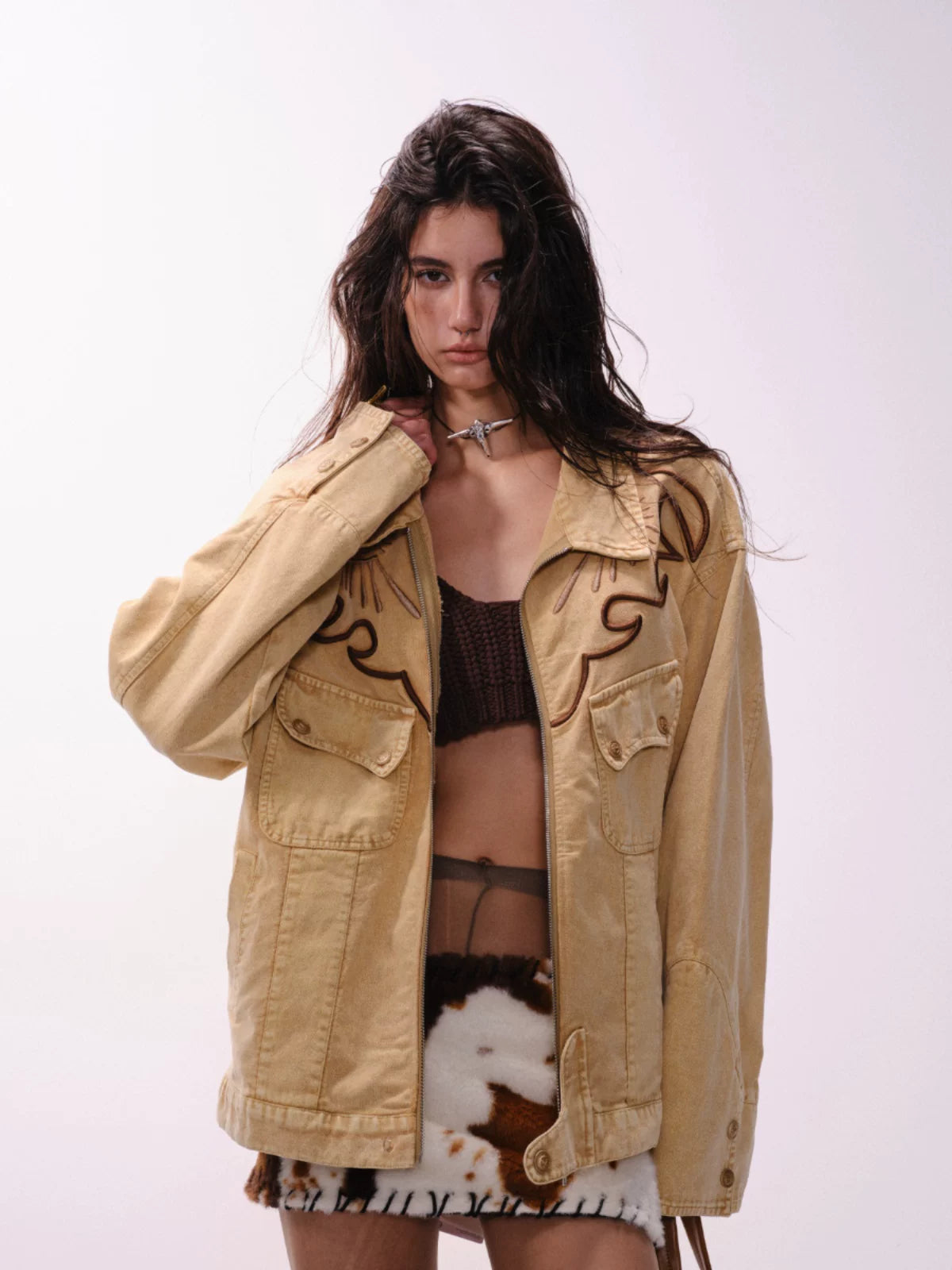 RETRO EMBROIDERED DENIM JACKET