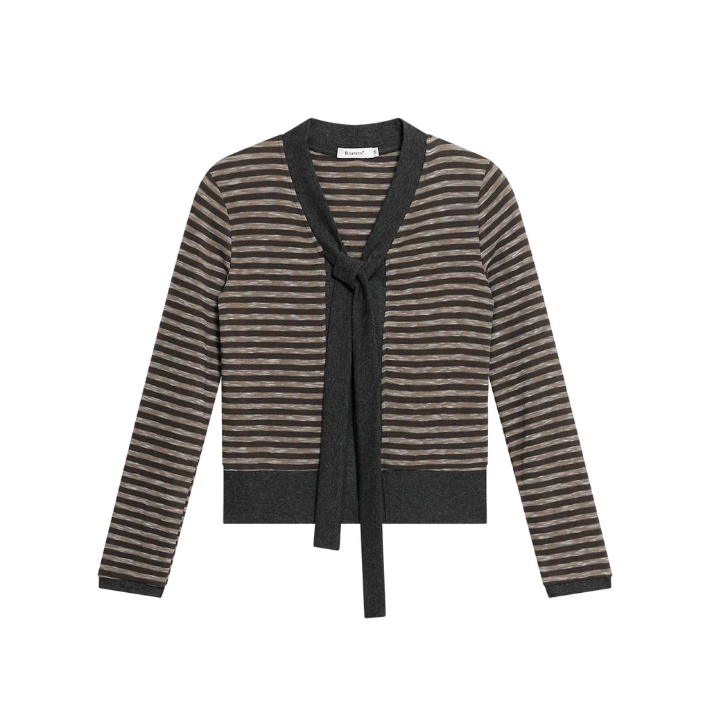 FUNKYFUN | STRIPED FLOWER KNIT CARDIGAN【ID:TN00200】