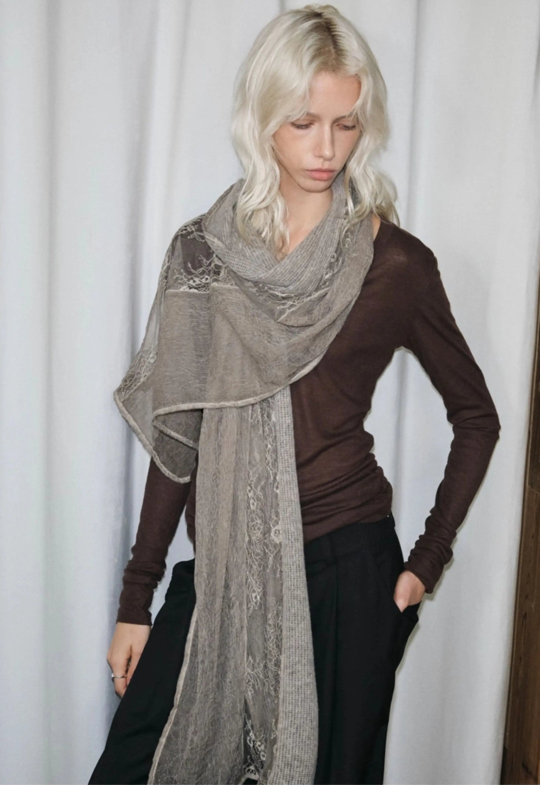TRIA SELECT | FLORAL LACE SCARF SHAWL【ID:TN00131】