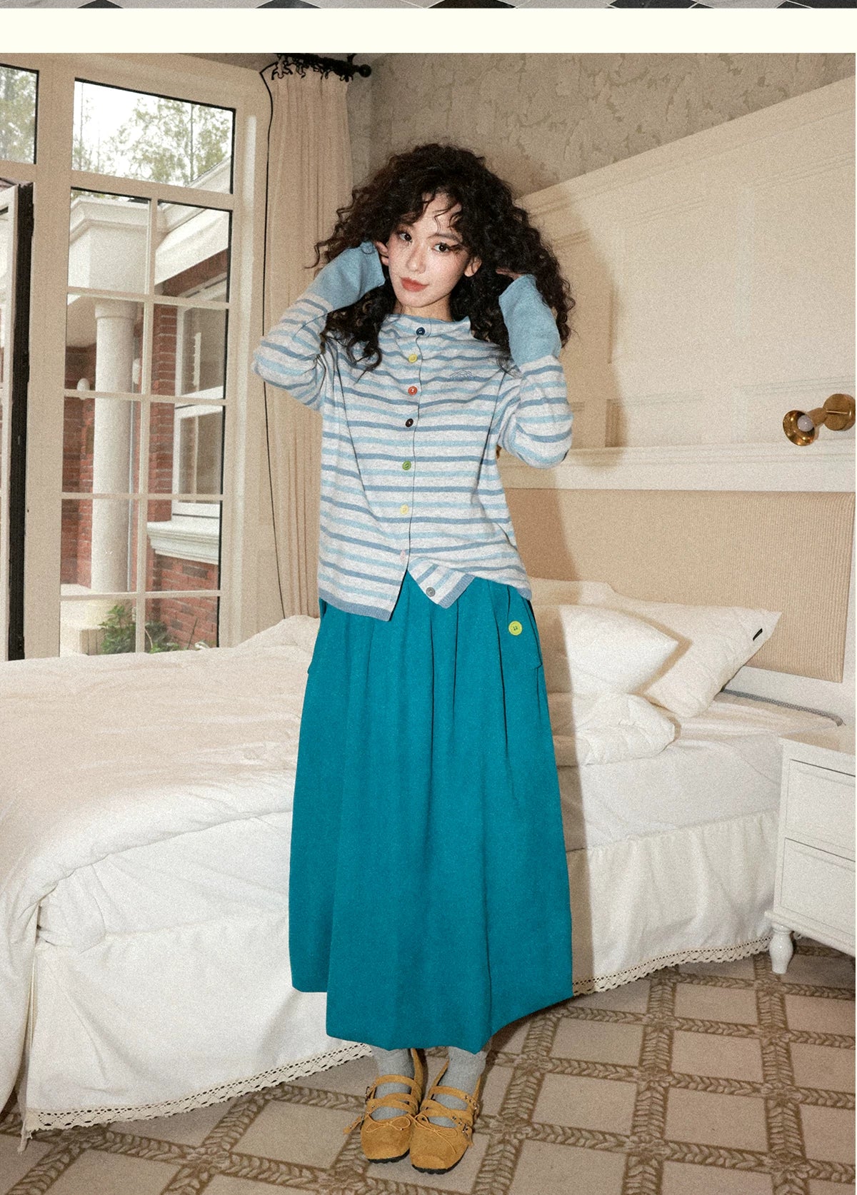 化学少女 | STRIPED CARDIGAN WITH SWEATER【ID:TN00154】