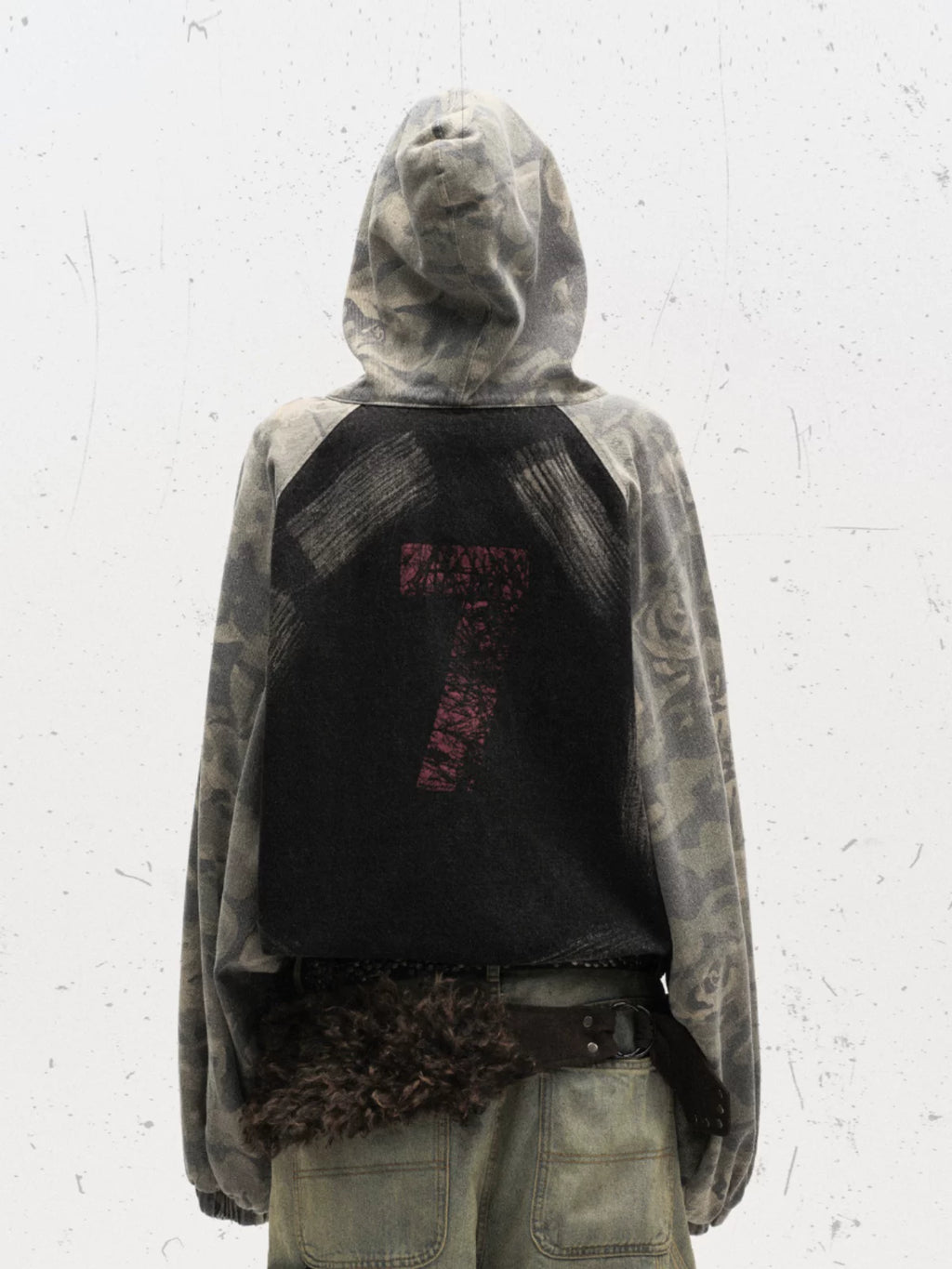 CAMOUFLAGE GRAFFITI HOODED JACKET