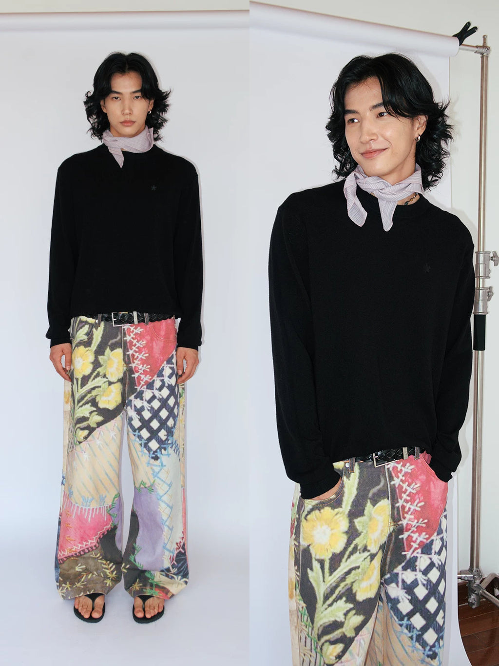 FUNKYFUN | COLORFUL EMBROIDERED KNIT SWEATER【ID:TN00177】