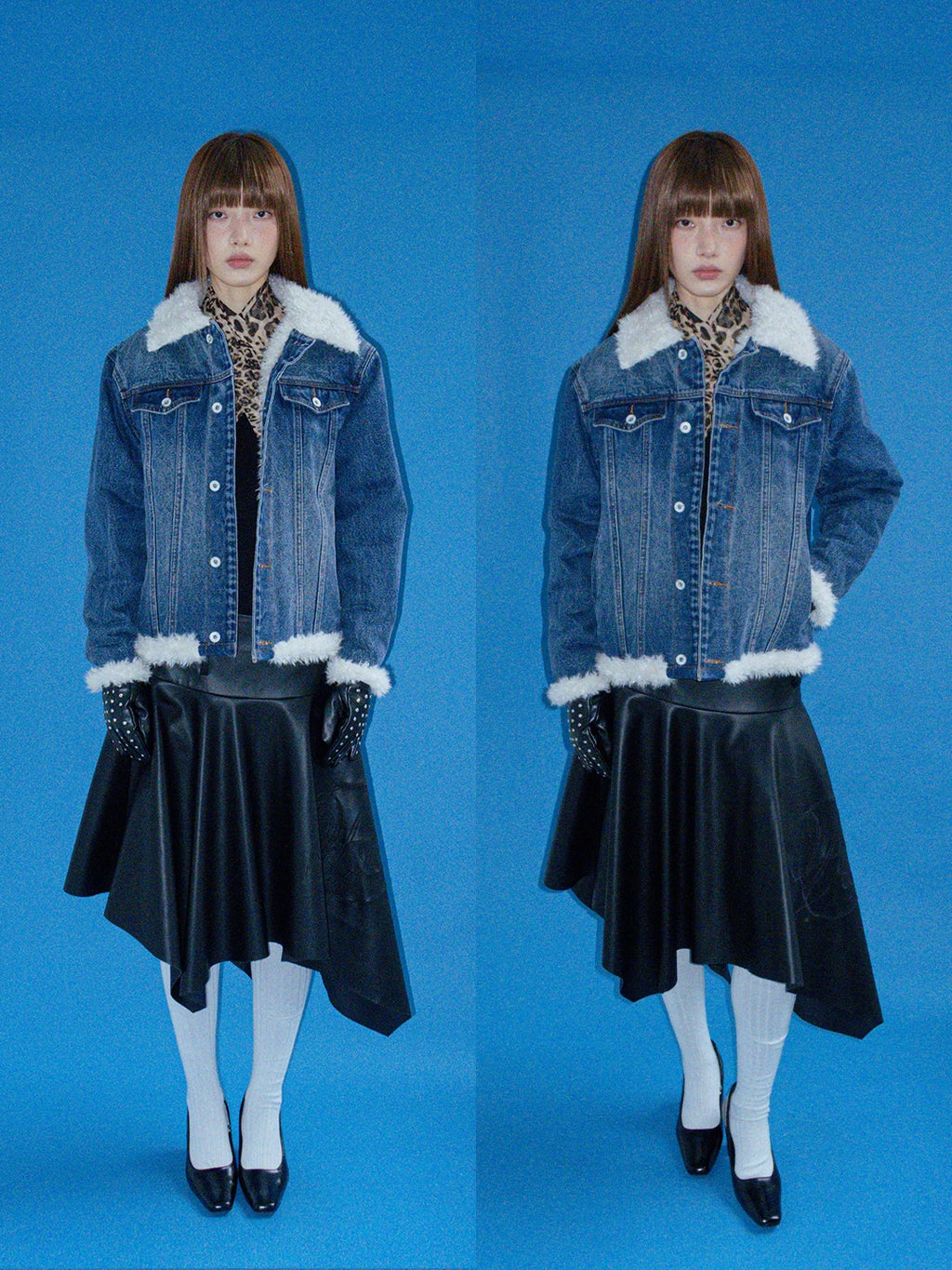 FUNKYFUN | PLEATED LEATHER MIDI SKIRT【ID:TN00184】