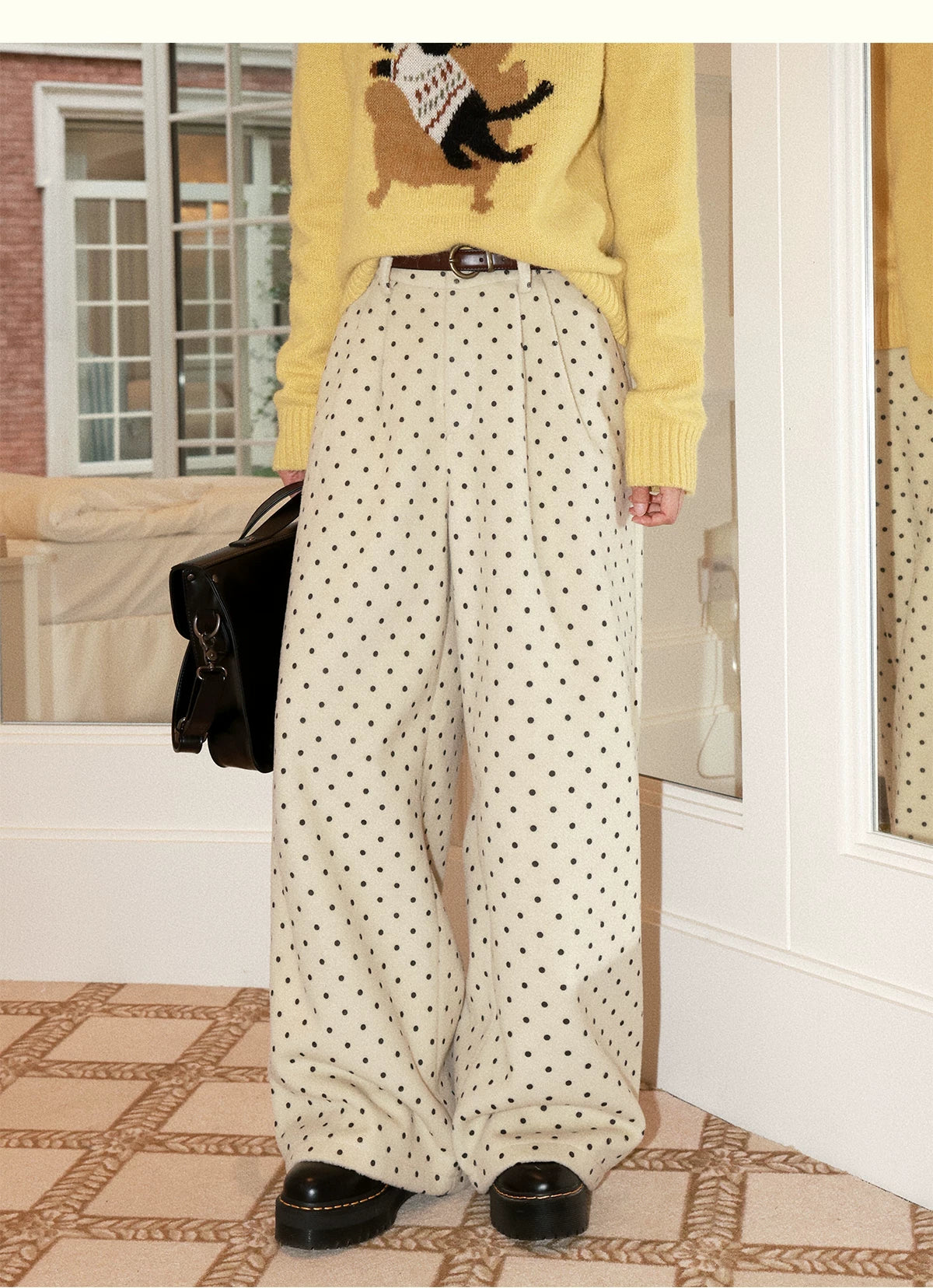 化学少女 | POLKA DOT CASUAL WOOL PANTS【ID:TN00155】