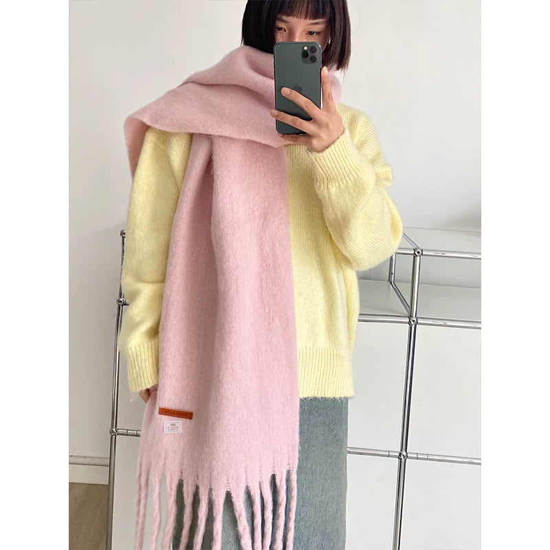 TRIA SELECT | PLUSH MACARON COLOR SCARF【ID:TN00133】