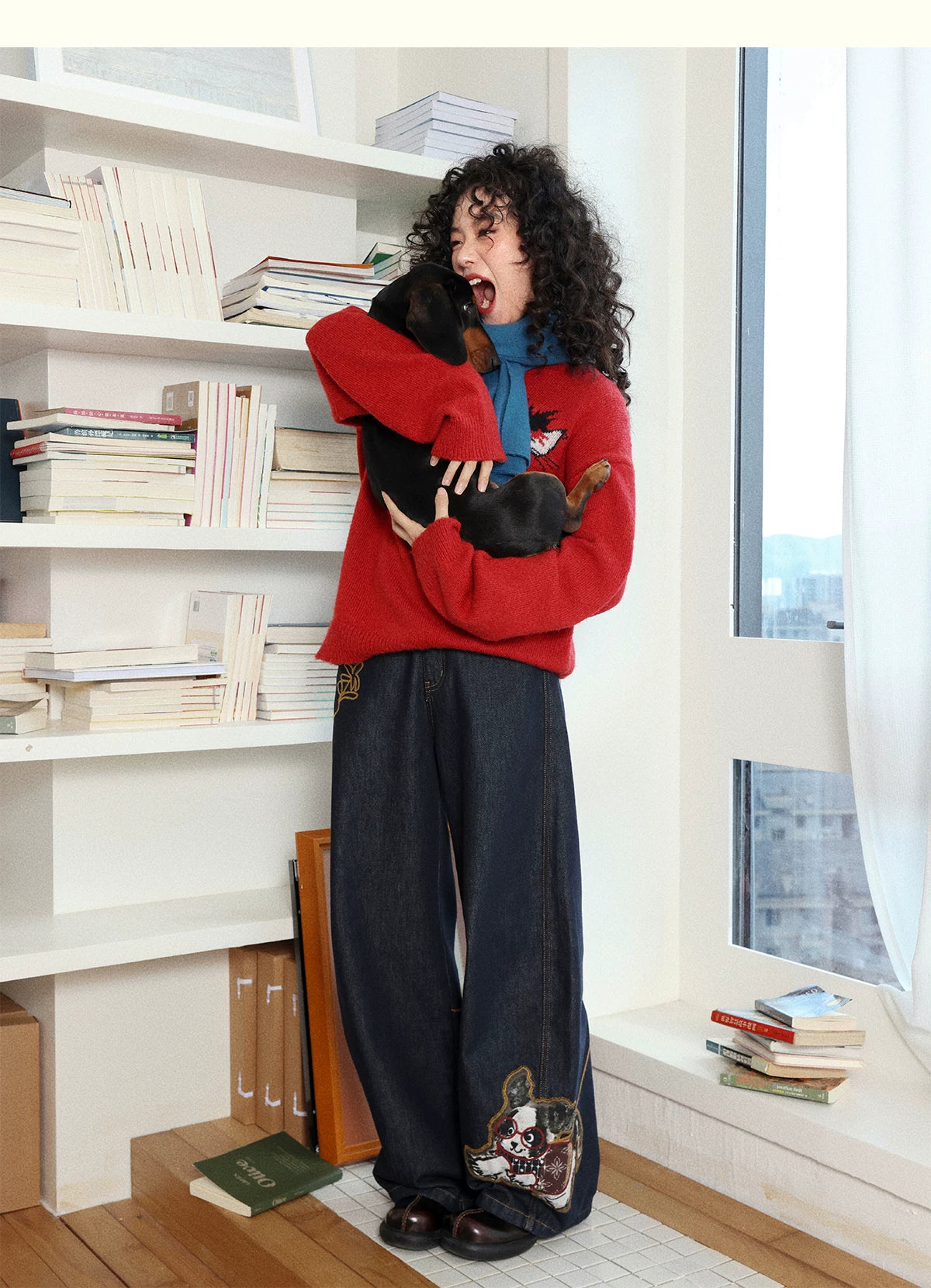 化学少女 | ELASTIC DENIM WIDE LEG PANTS【ID:TN00149】