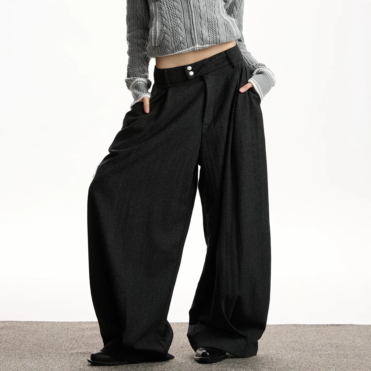VATTY | VINTAGE WOOL BLEND WIDE LEG PANTS【ID:TN00206】