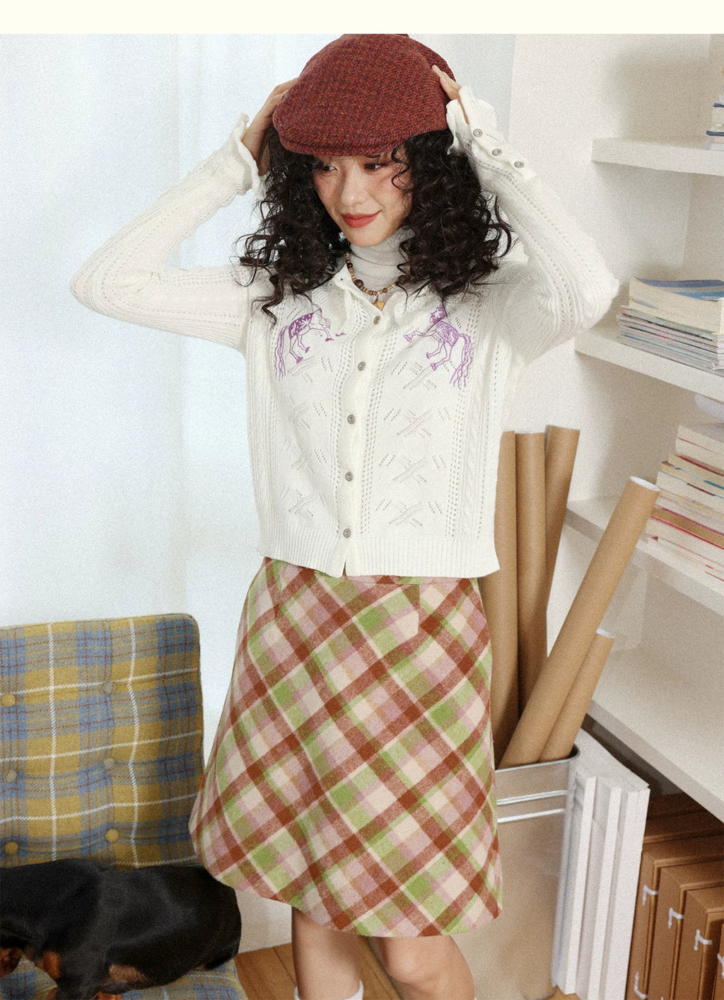 化学少女 | PLAID A-LINE SKIRT【ID:TN00157】