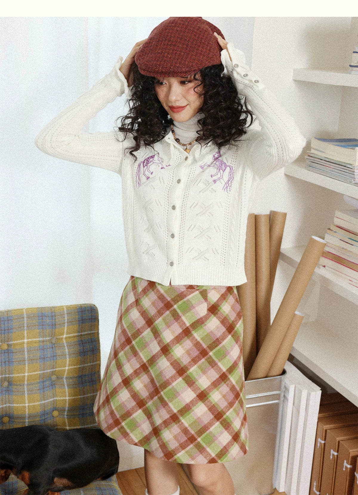 化学少女 | PLAID A-LINE SKIRT【ID:TN00157】