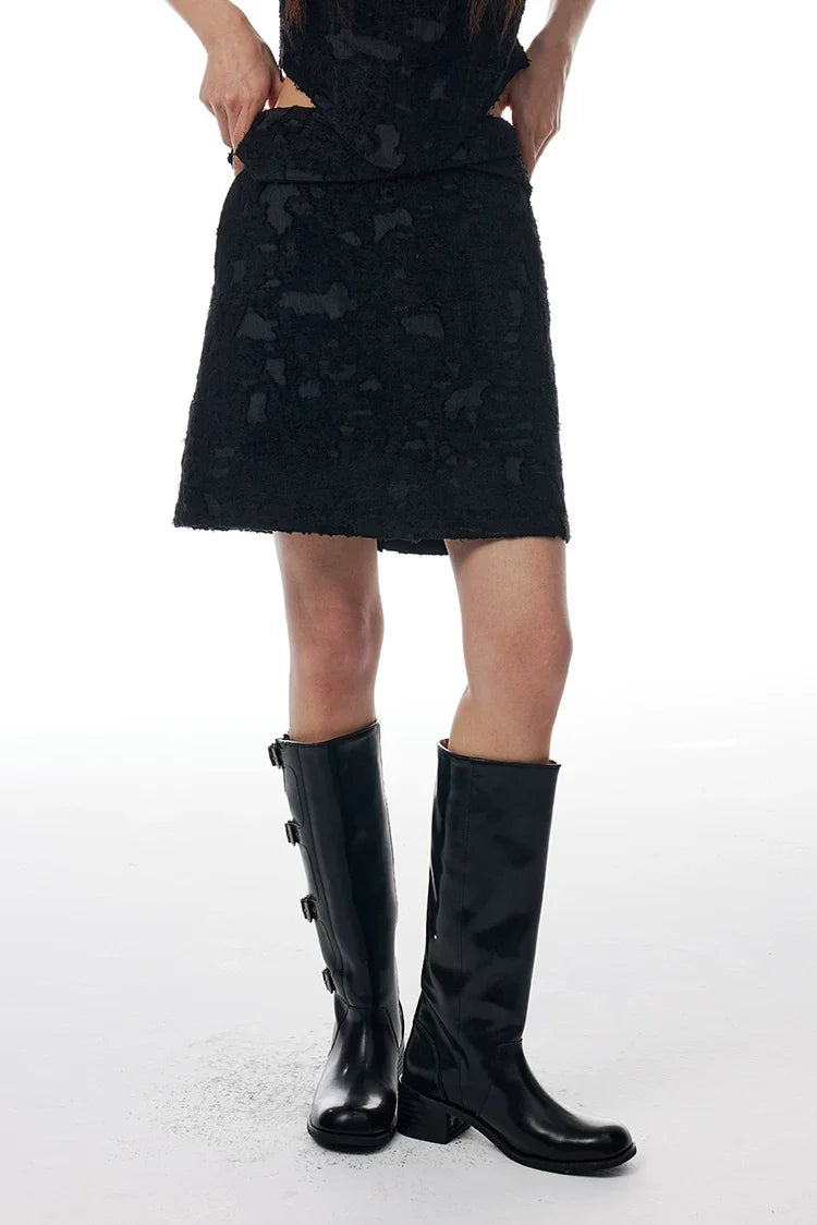 Lace Jacquard Corset & Mini Skirt Set