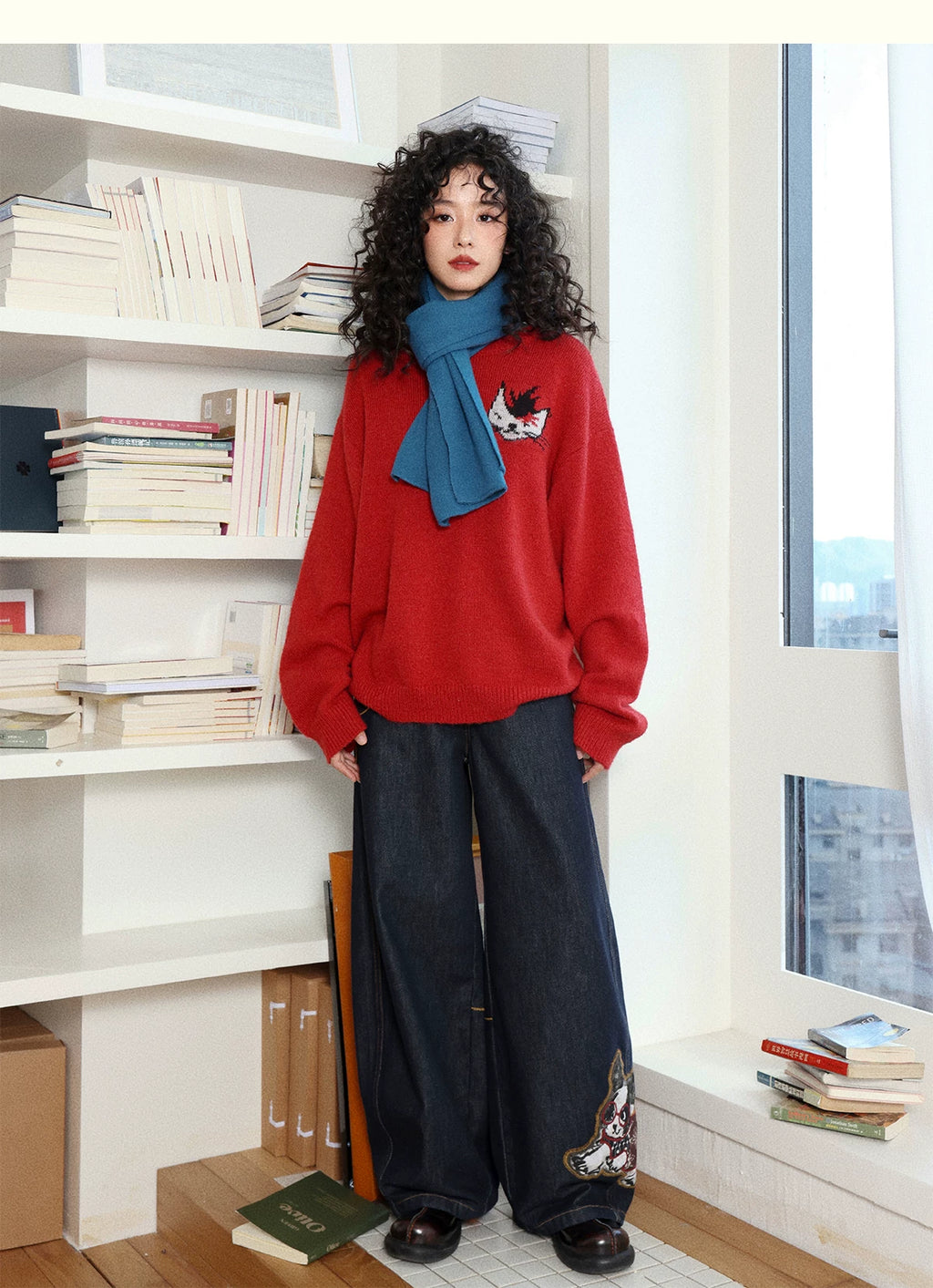 化学少女 | ELASTIC DENIM WIDE LEG PANTS【ID:TN00149】