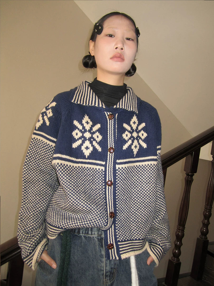 3months | RETRO LOOSE KNIT SWEATER JACKET【ID:TN00043】