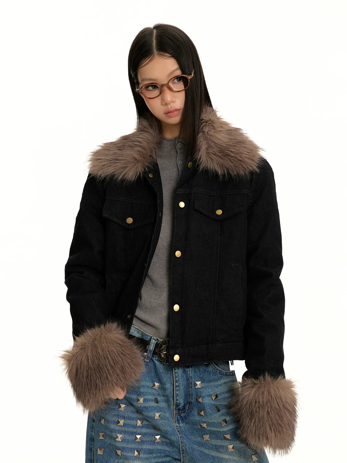 RETRO DENIM JACKET WITH COLLAR