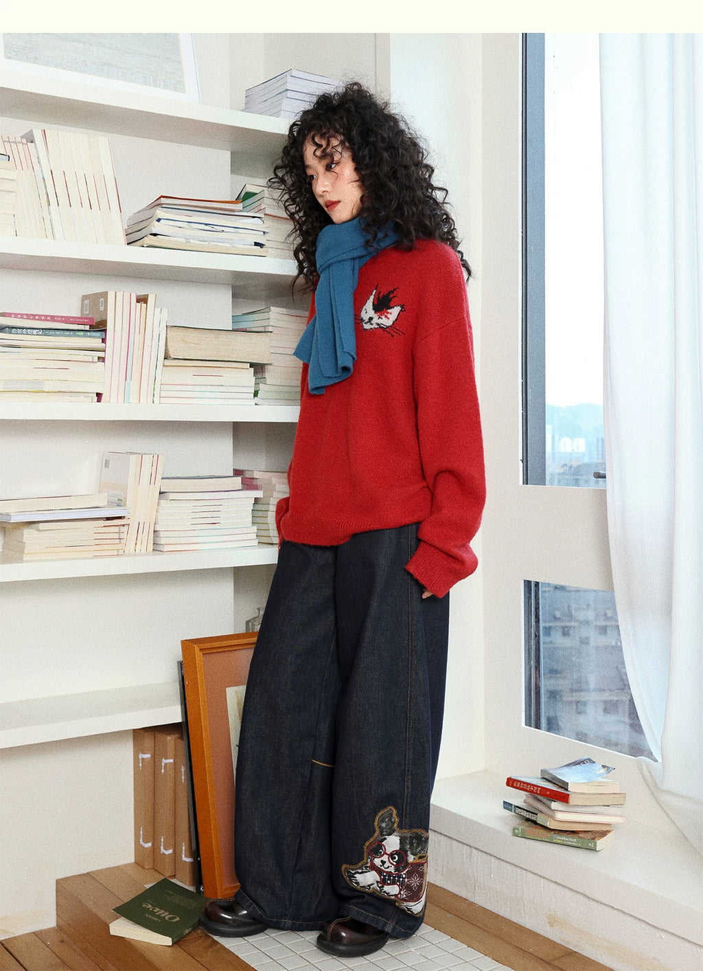 化学少女 | ELASTIC DENIM WIDE LEG PANTS【ID:TN00149】