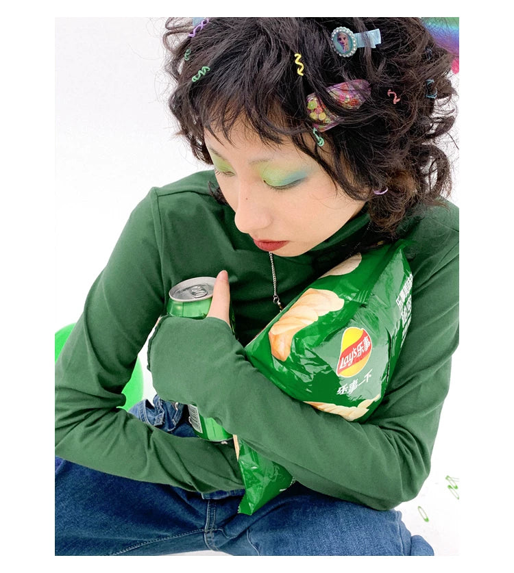 化学少女 | COLOR BOMB KNIT LONG SLEEVE TOP【ID:TN00145】