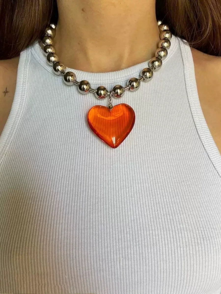 COLORFUL SUMMER HEART NECKLACE