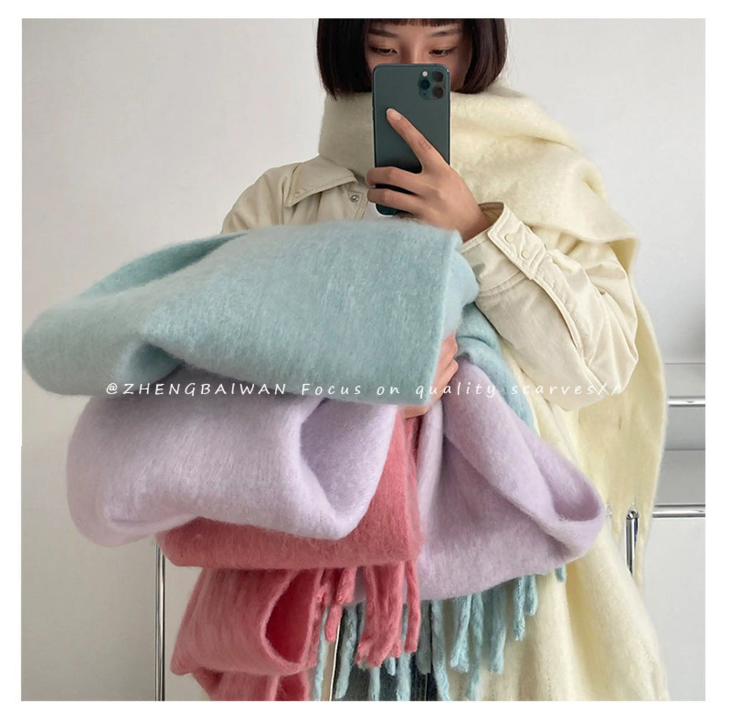 TRIA SELECT | PLUSH MACARON COLOR SCARF【ID:TN00133】