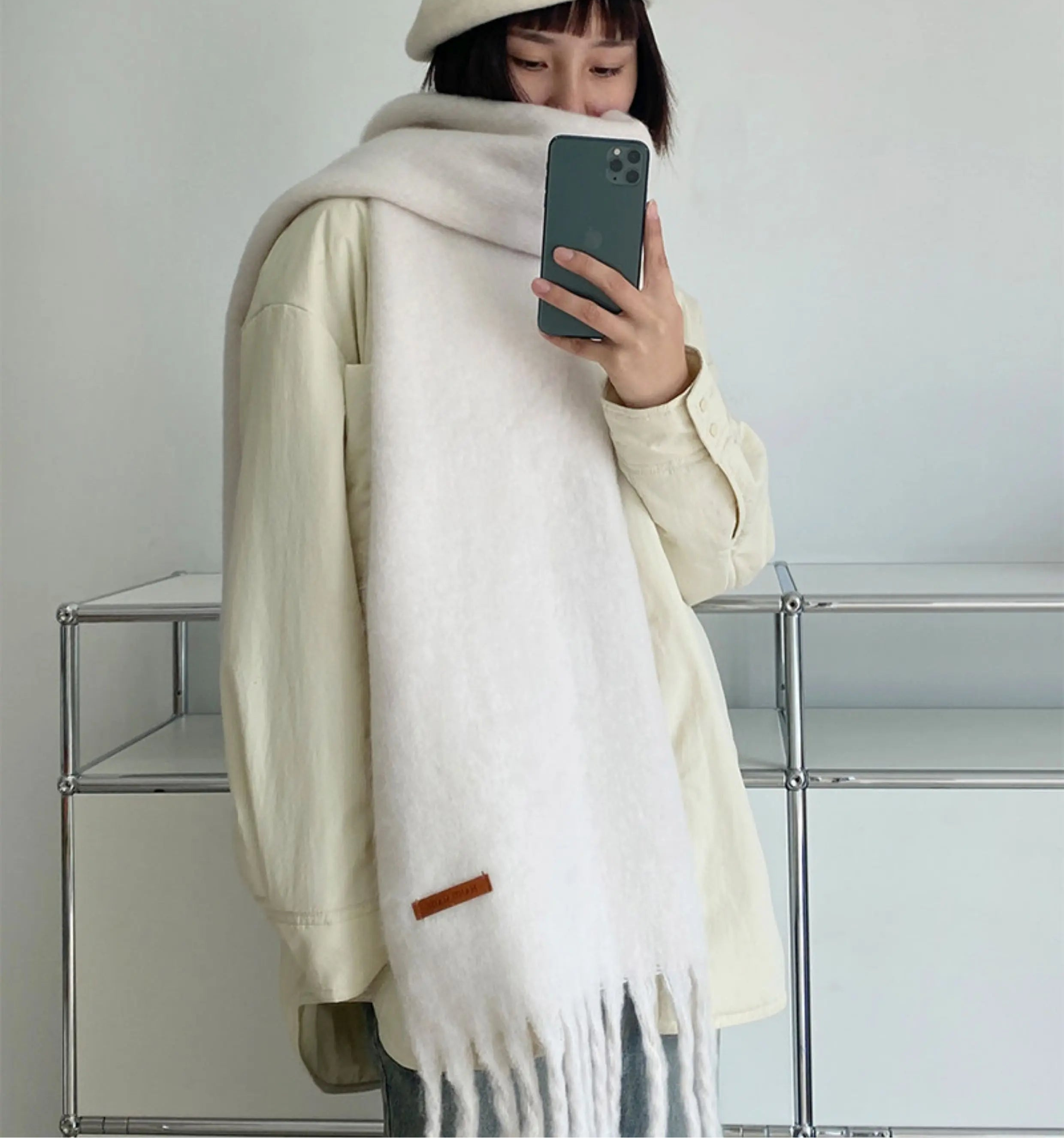 TRIA SELECT | PLUSH MACARON COLOR SCARF【ID:TN00133】