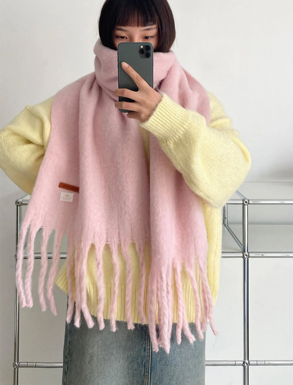 TRIA SELECT | PLUSH MACARON COLOR SCARF【ID:TN00133】