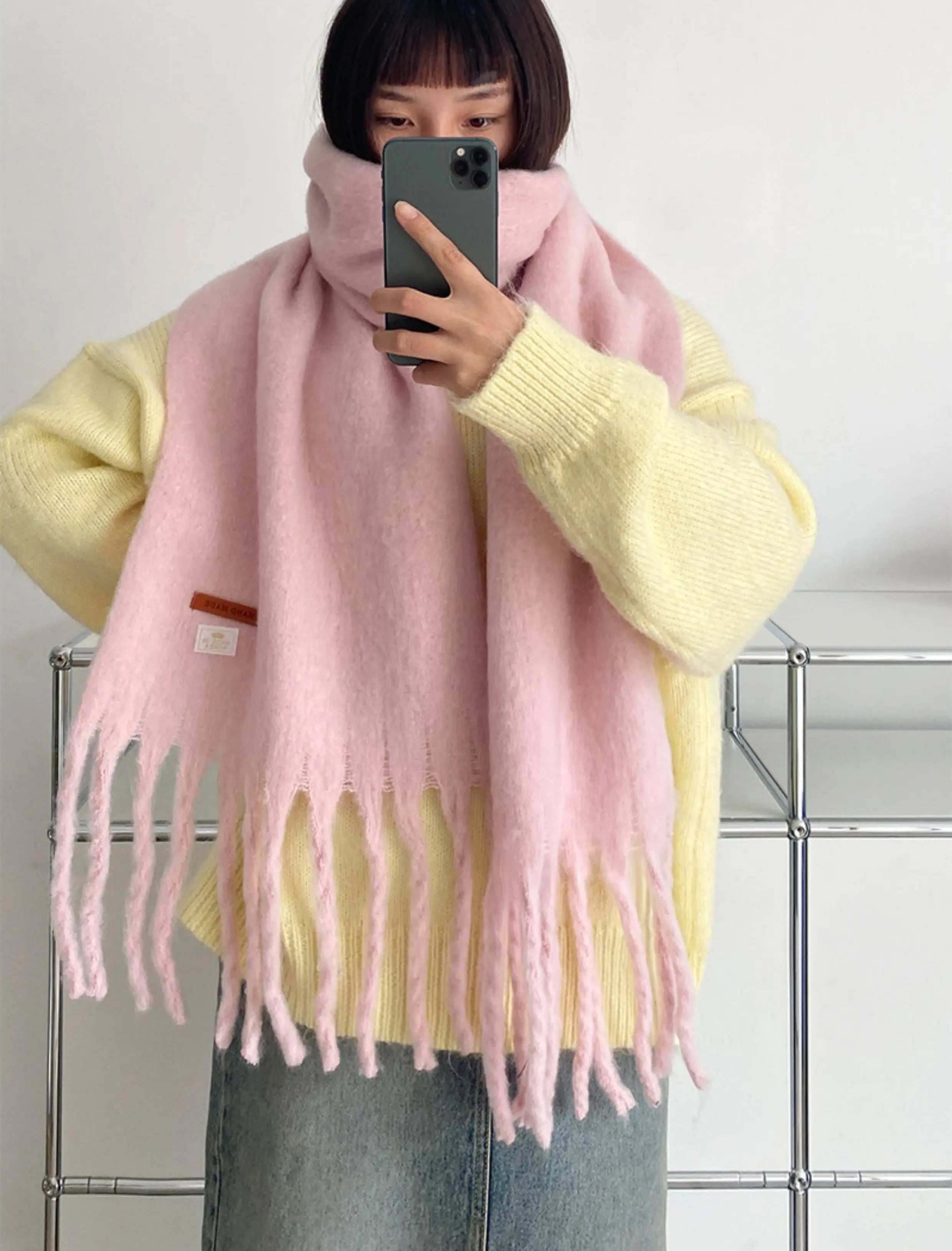 TRIA SELECT | PLUSH MACARON COLOR SCARF【ID:TN00133】