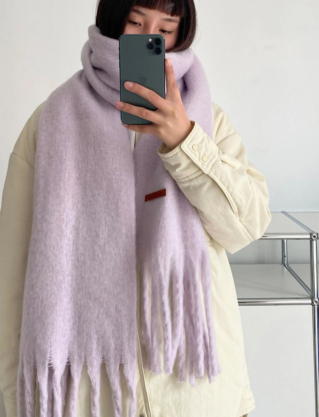 TRIA SELECT | PLUSH MACARON COLOR SCARF【ID:TN00133】