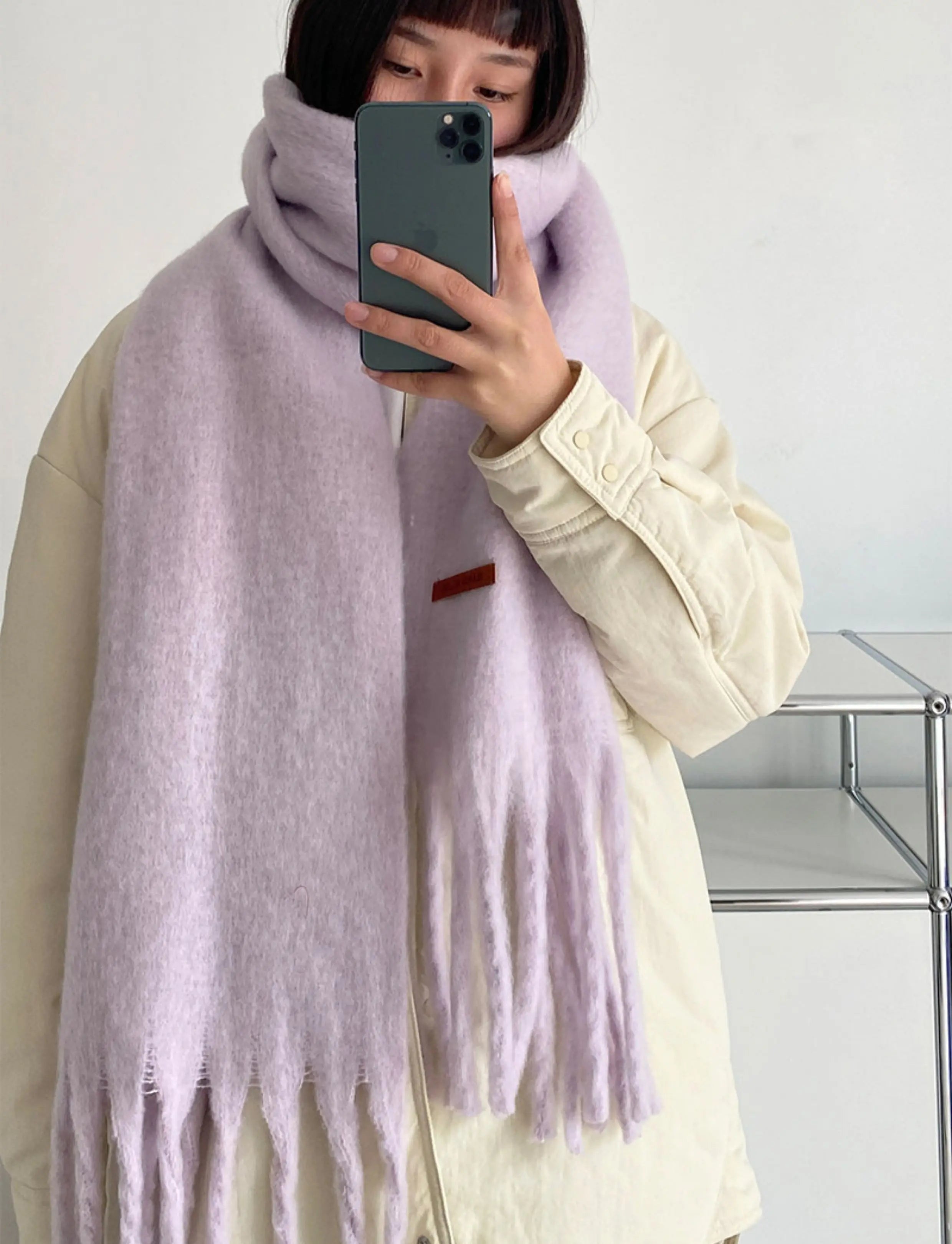 TRIA SELECT | PLUSH MACARON COLOR SCARF【ID:TN00133】