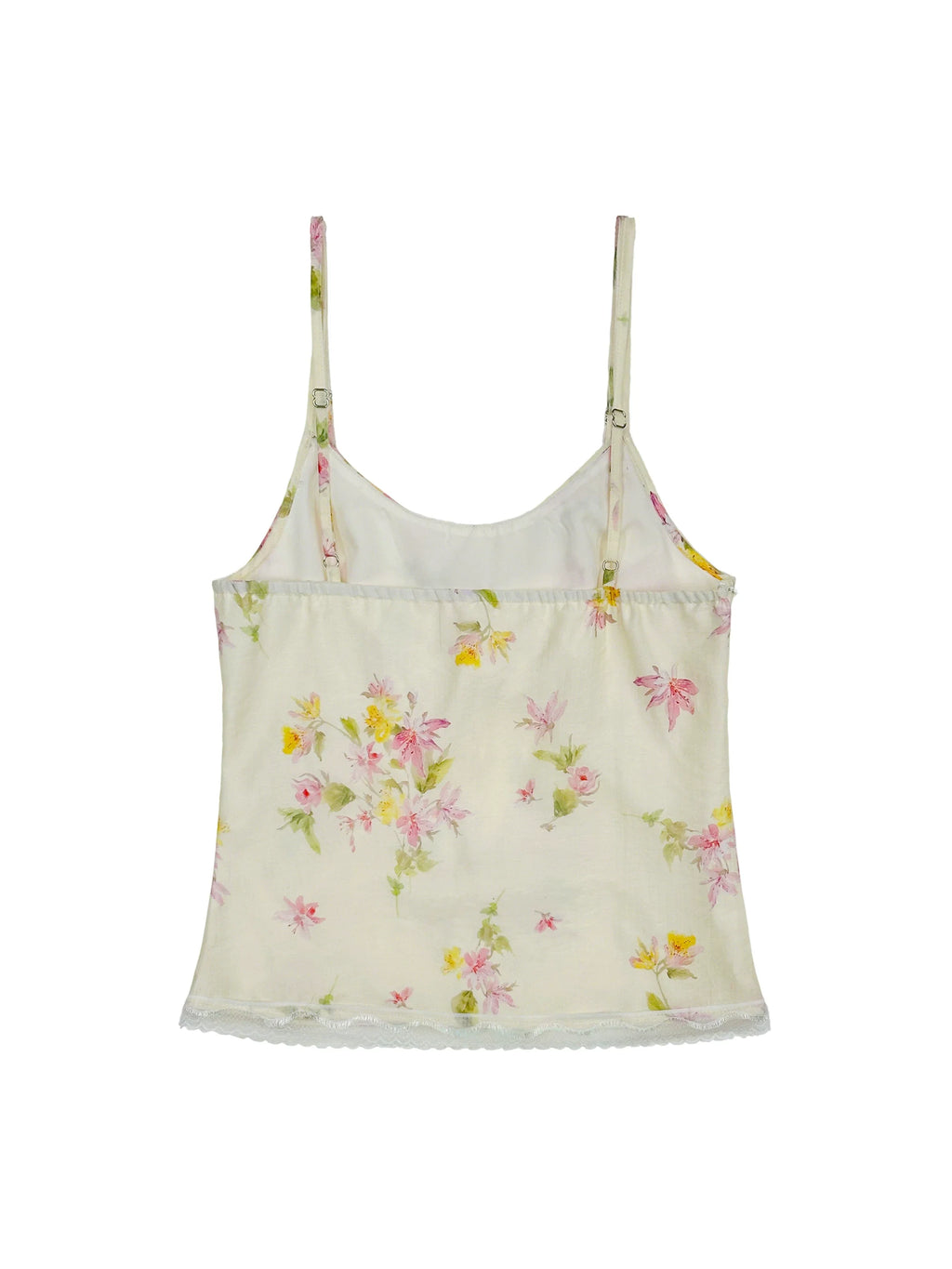 Watercolour Floral Ruffle Camisole In Baby Blue Or Ivory